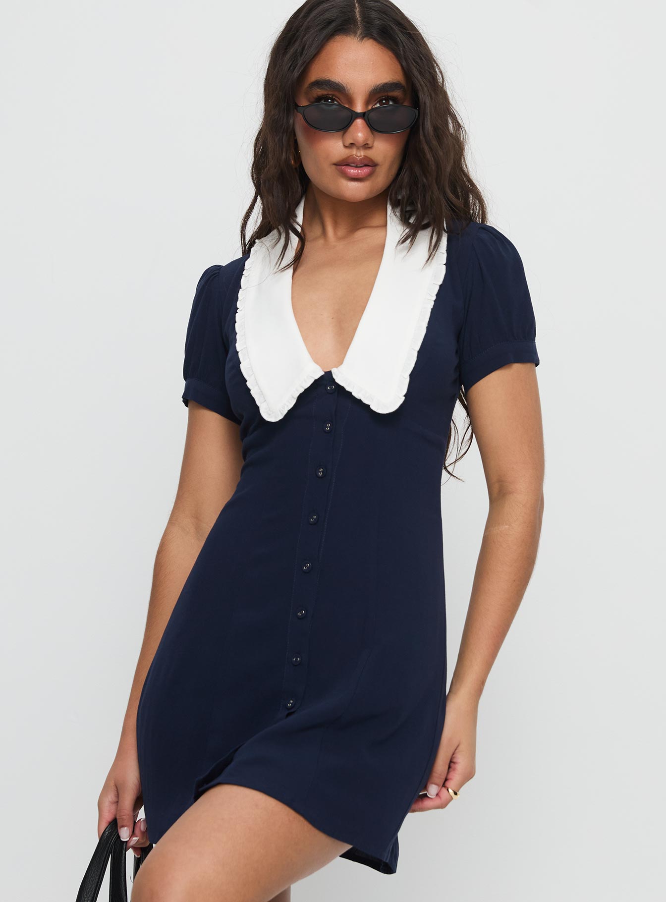 Alternative view of Fabiola Collared Mini Dress Navy