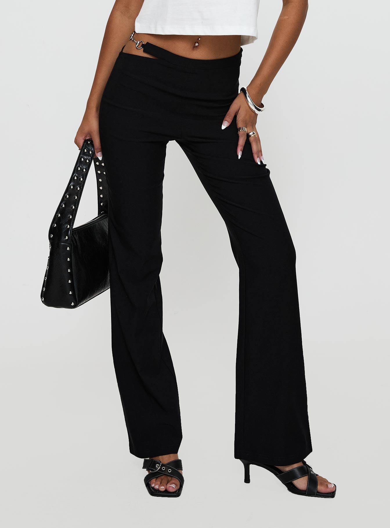 Alternative view of Eyes On You Flare Pants Black