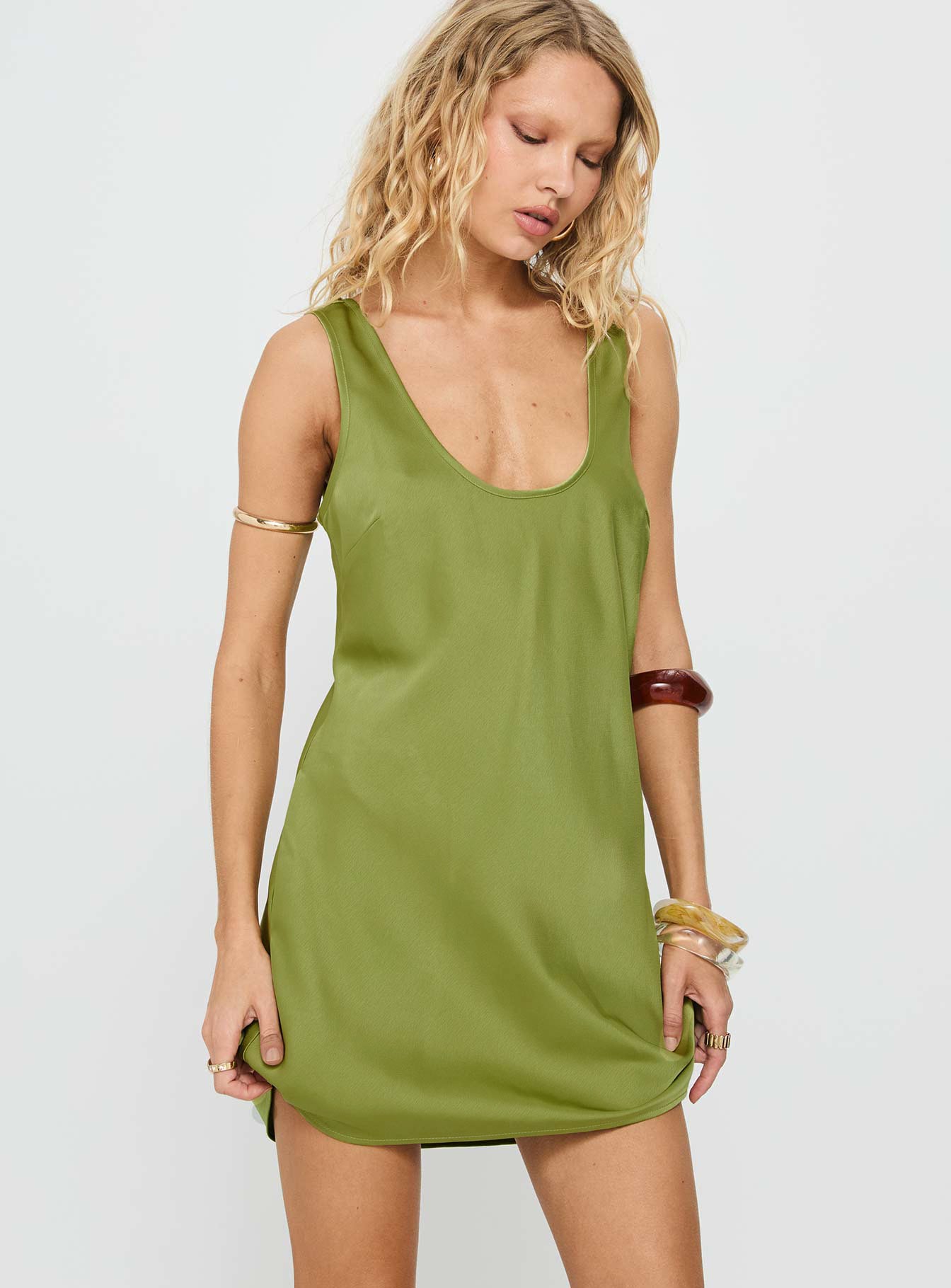 Alternative view of Kalyssia Tie Back Shift Mini Dress Green
