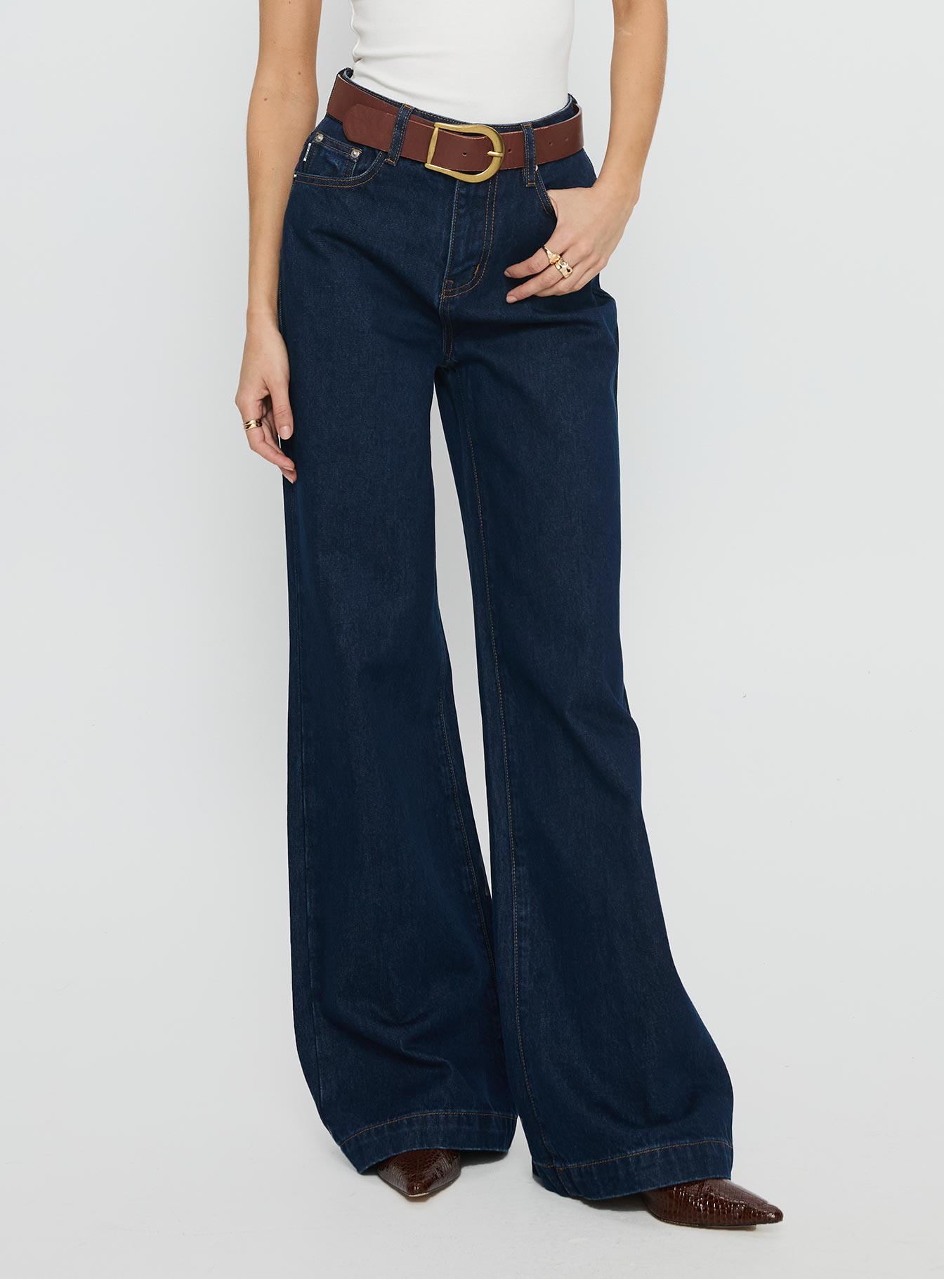 Goldie High Rise Wide Leg Jeans Indigo - Image 2