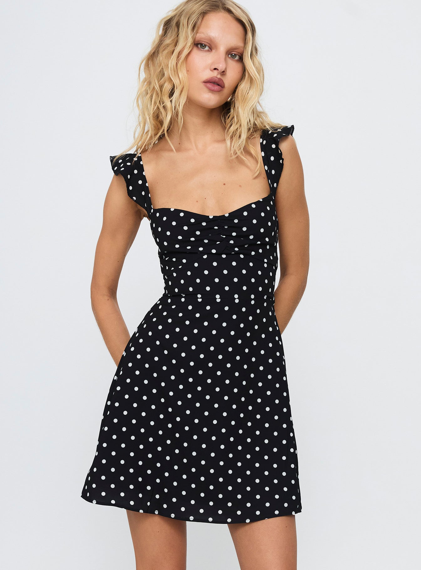 Alternative view of Landon Mini Dress Black / Polka Dot