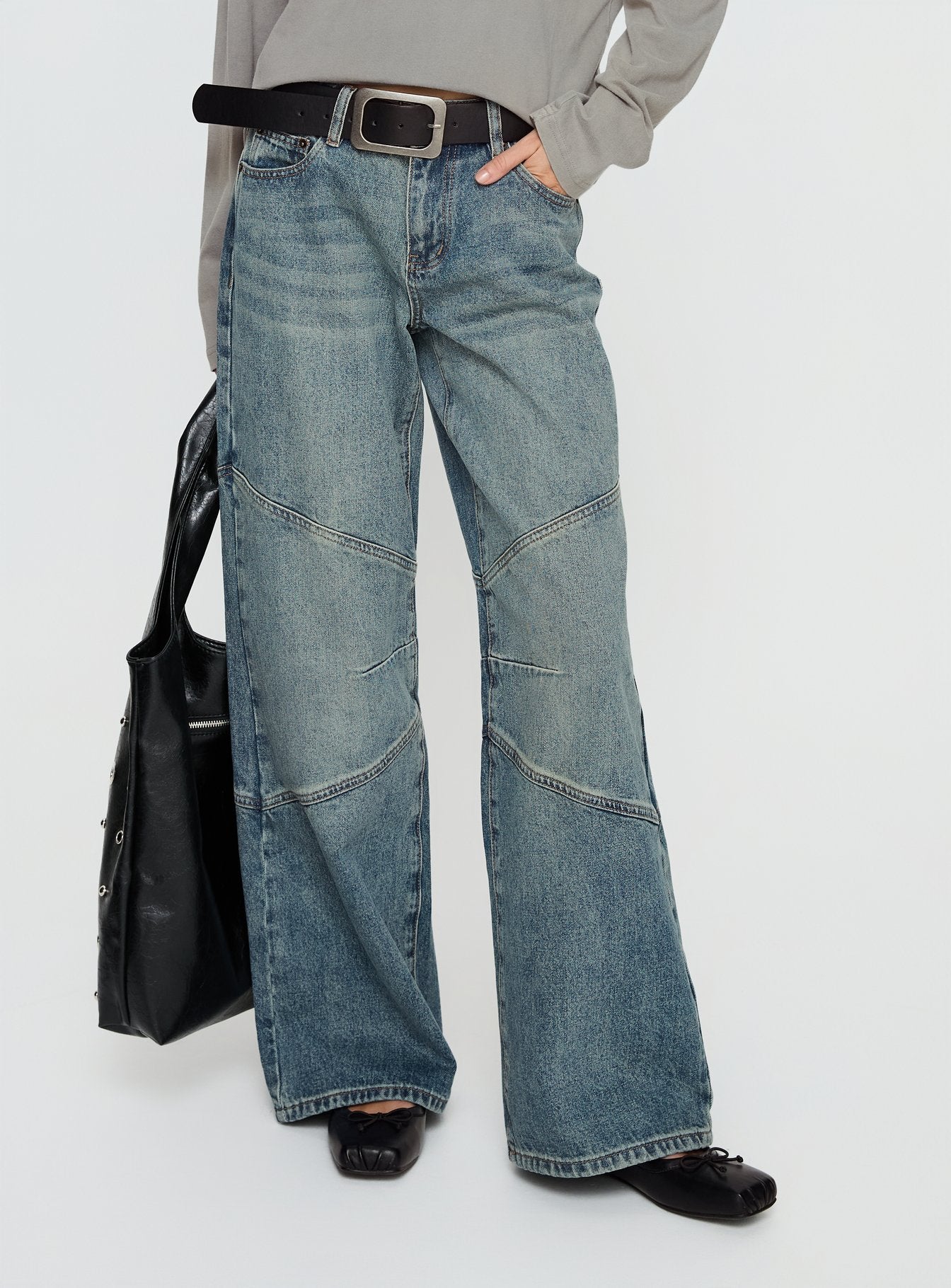 Alternative view of Atmosphere Mid Rise Straight Leg Jeans Antique Wash