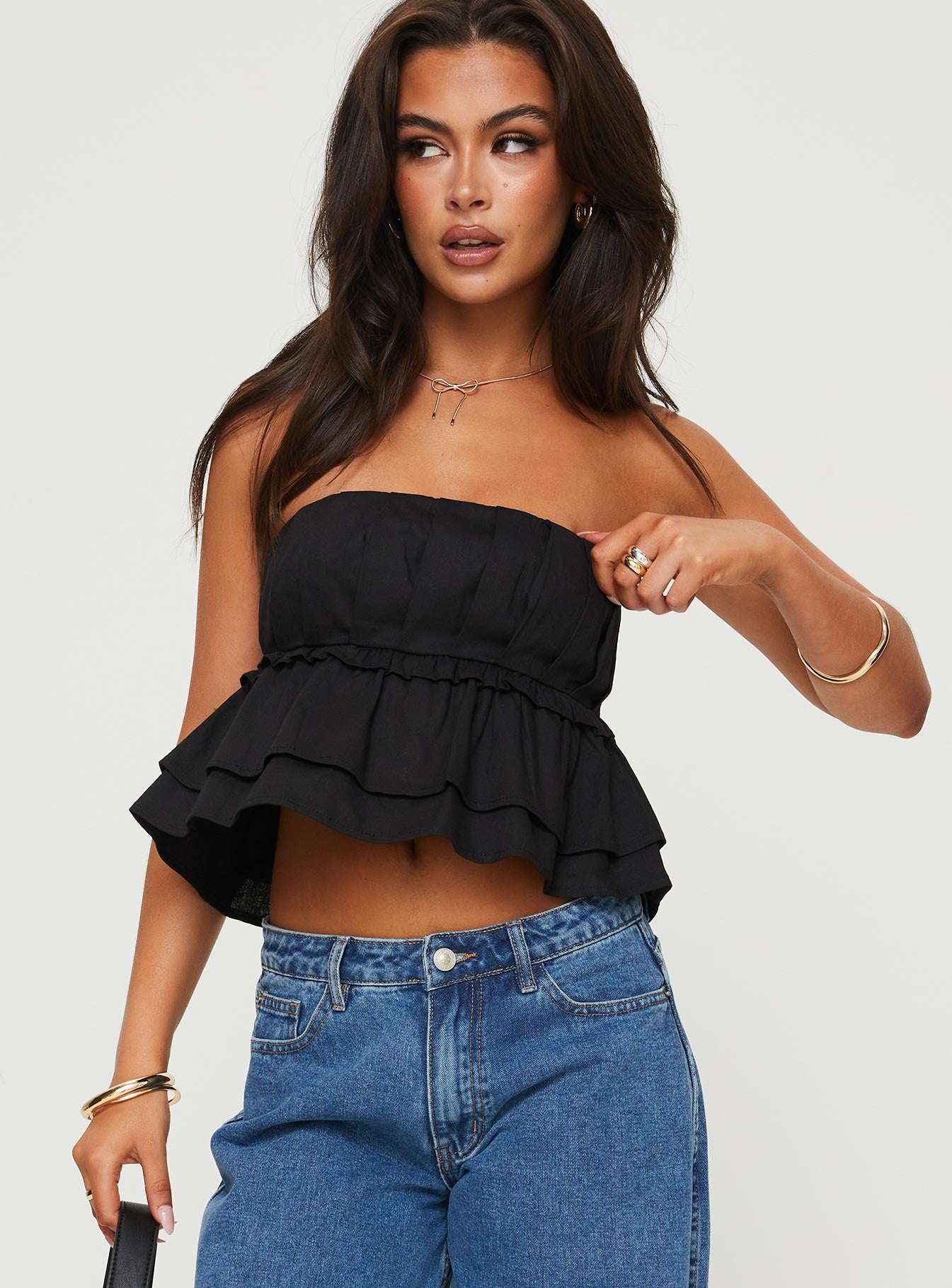 Alternative view of Ericka Strapless Top Black