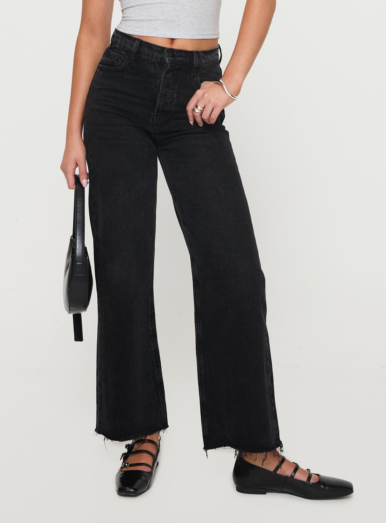 Alternative view of Fawcett High Rise Straight Leg Jeans Washed Black