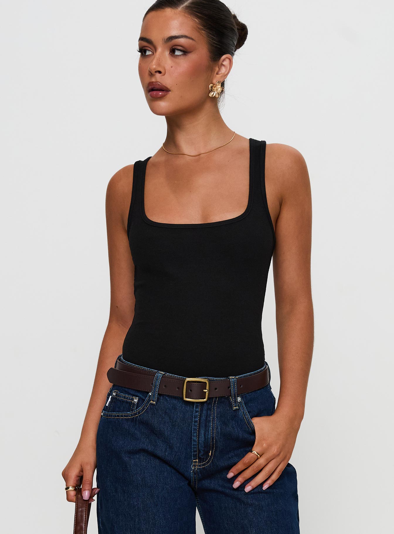 Alternative view of Baseline Rib Bodysuit Black
