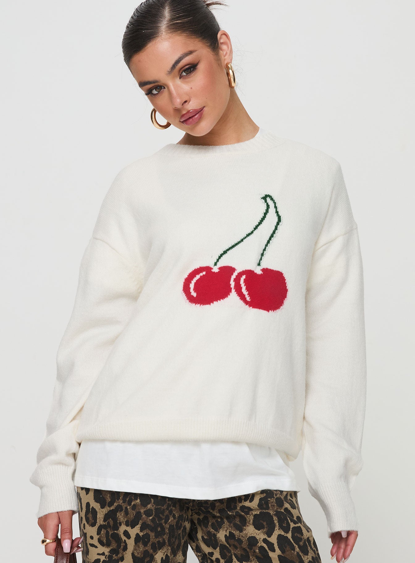 Alternative view of Cherry Dreams Knit Jumper Cream