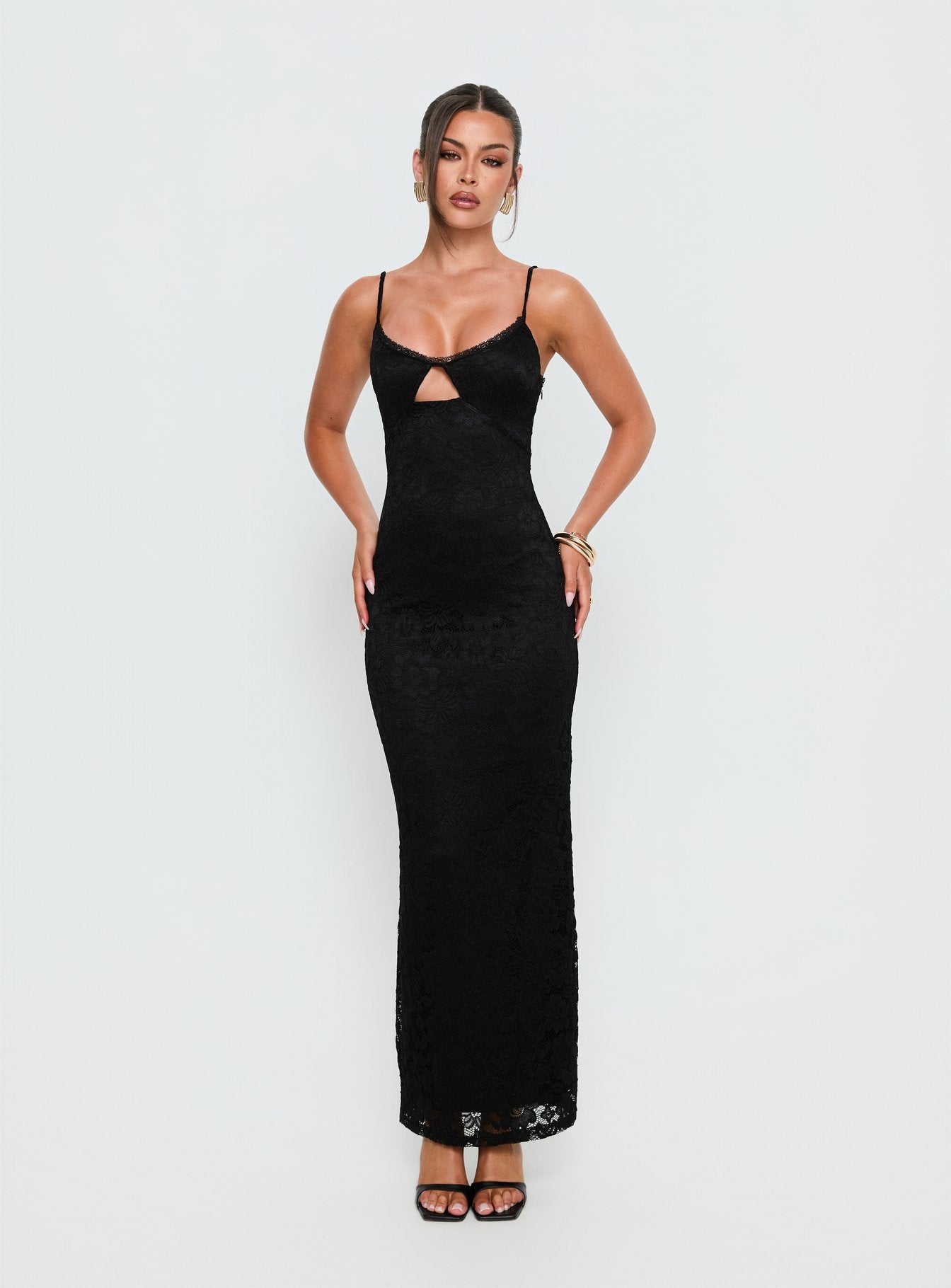 Alternative view of Alannis Lace Maxi Dress Black