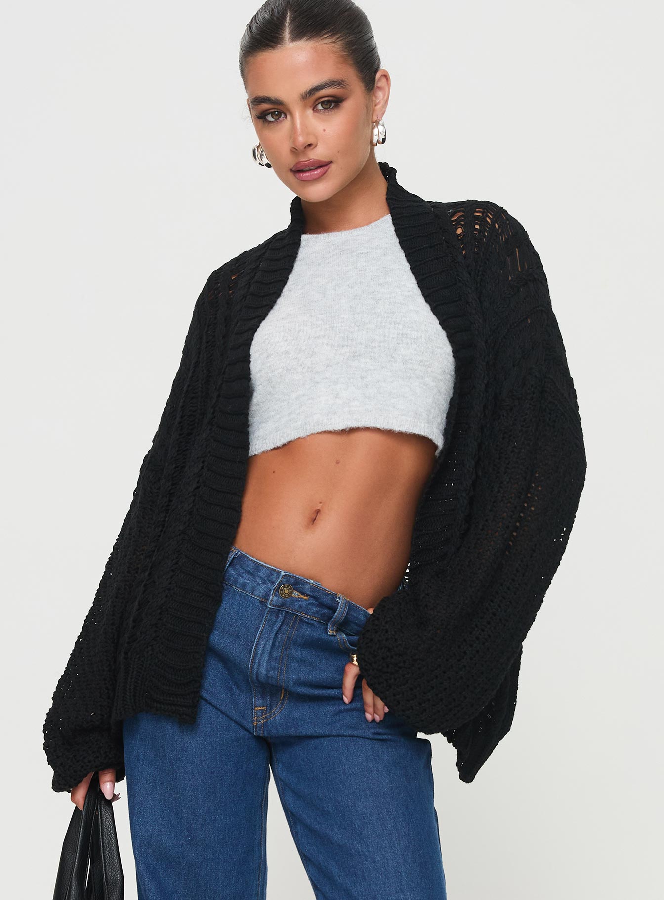 Alternative view of Abner Cable Cardigan Black