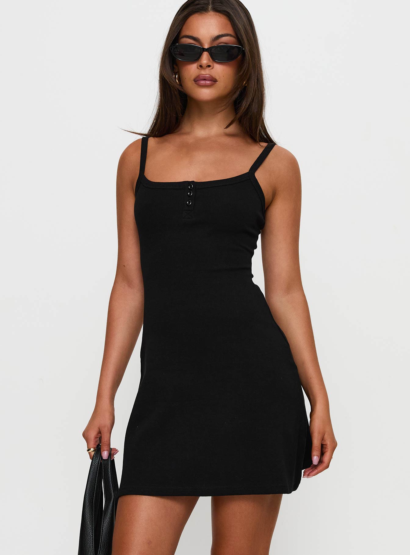 Alternative view of Baseline Rib Mini Dress Black