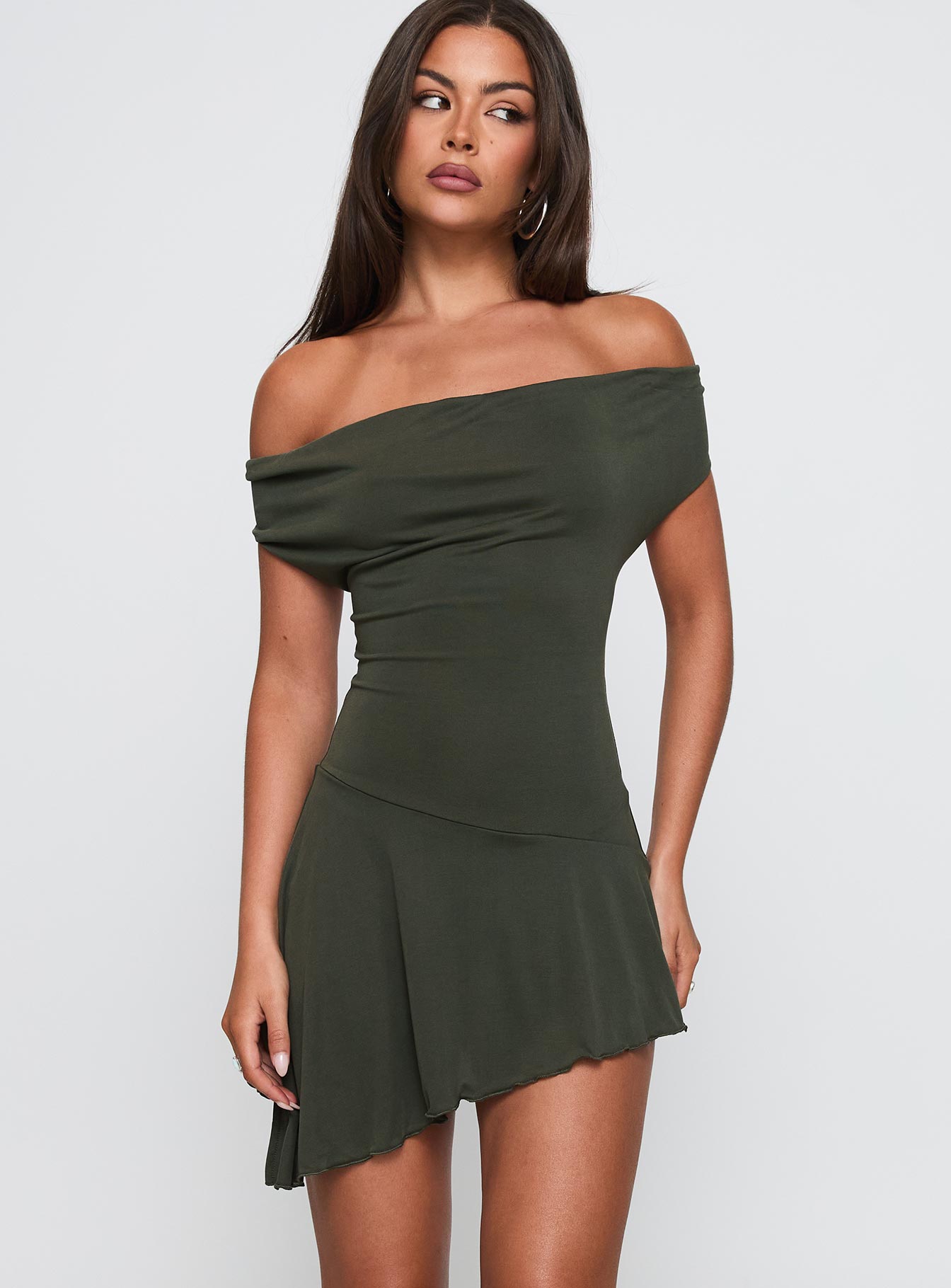 Alternative view of I Attract It Cowl Halter Playsuit Green