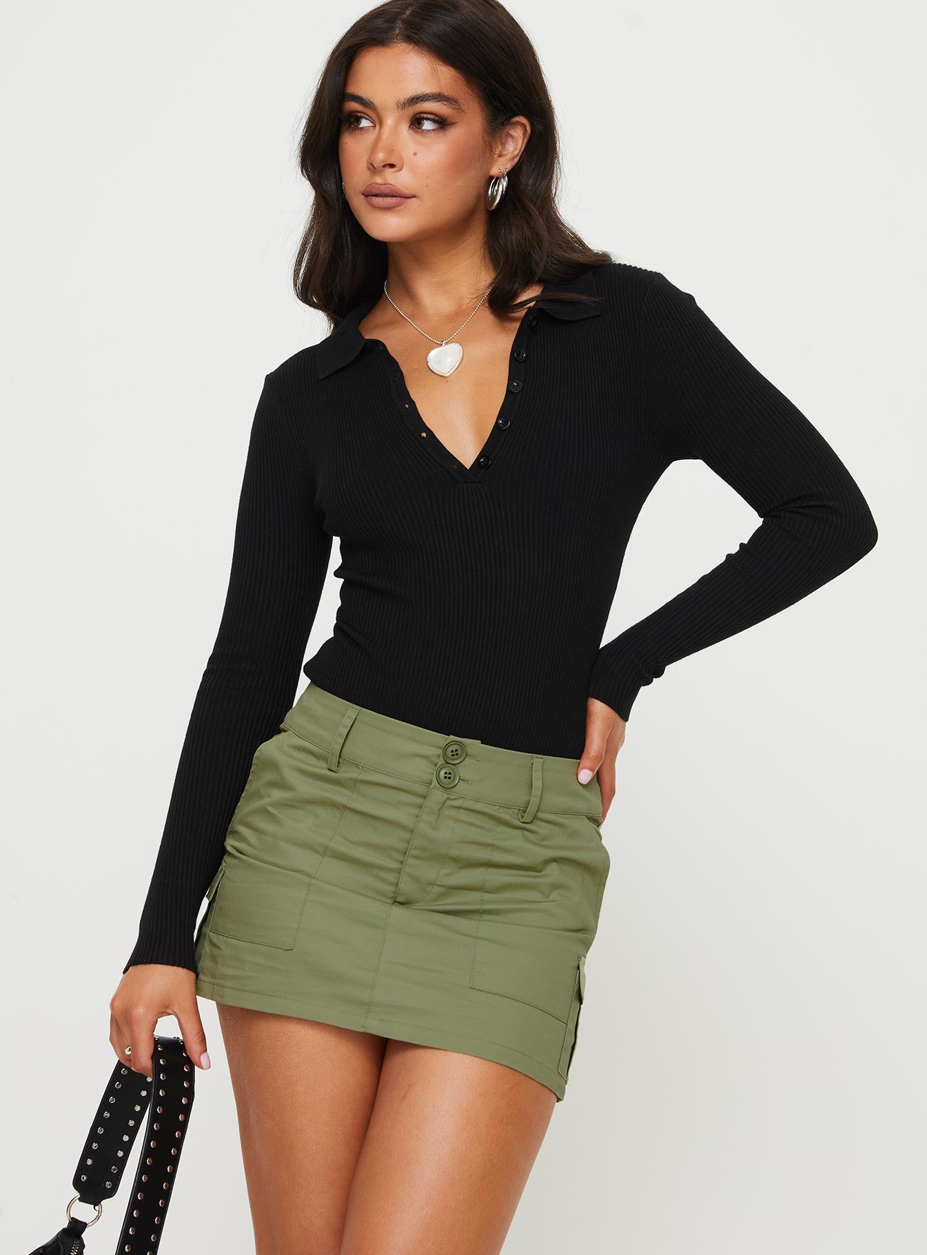 Alternative view of Jameson Mini Skirt Green