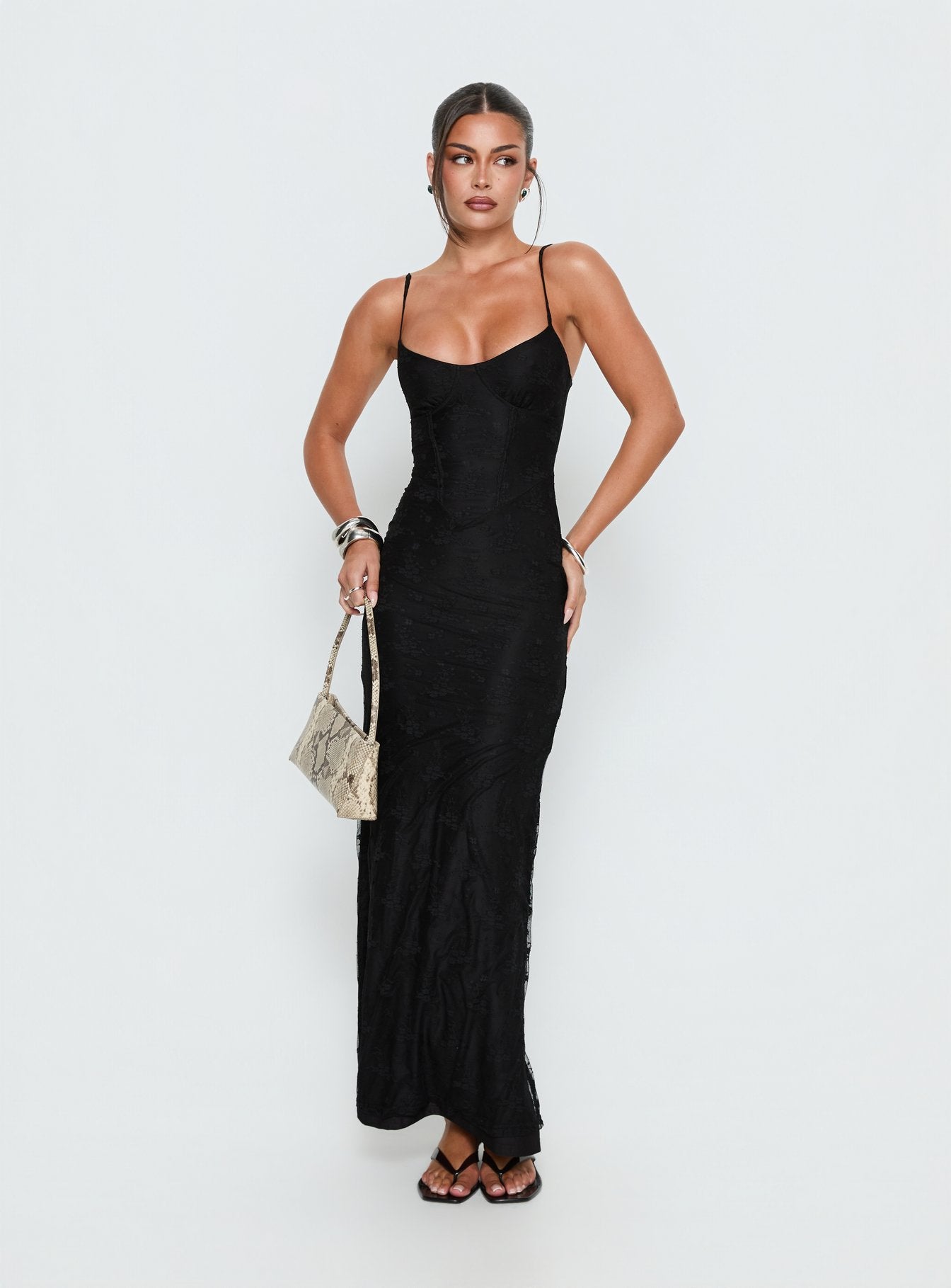 Alternative view of Amika Lace Maxi Dress Black