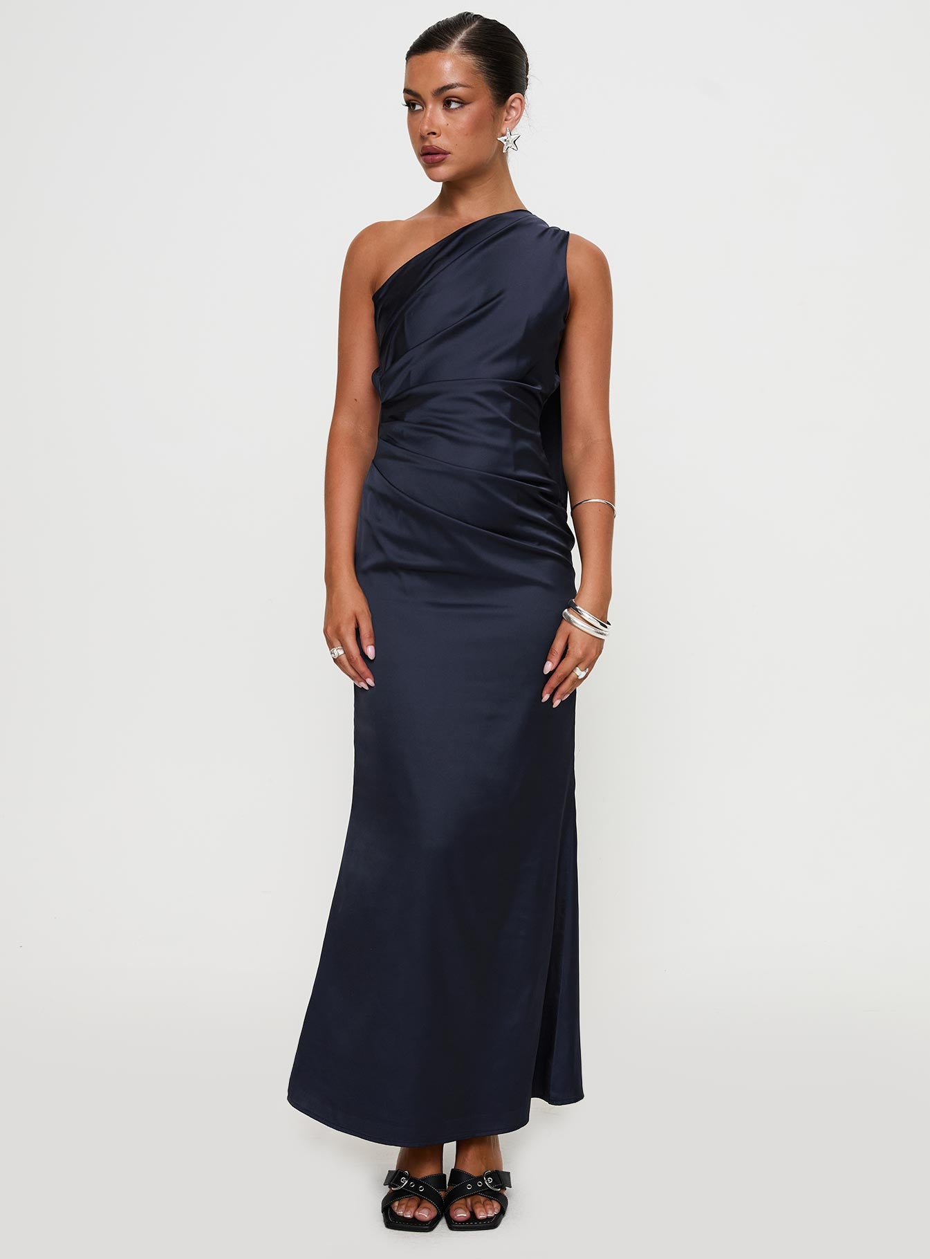 Alternative view of Dulcia One Shoulder Maxi Dress Blue