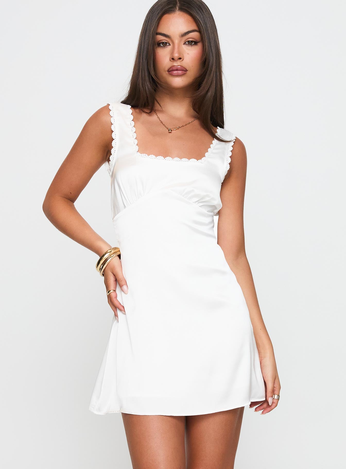 Alternative view of Dasha Satin Mini Dress White