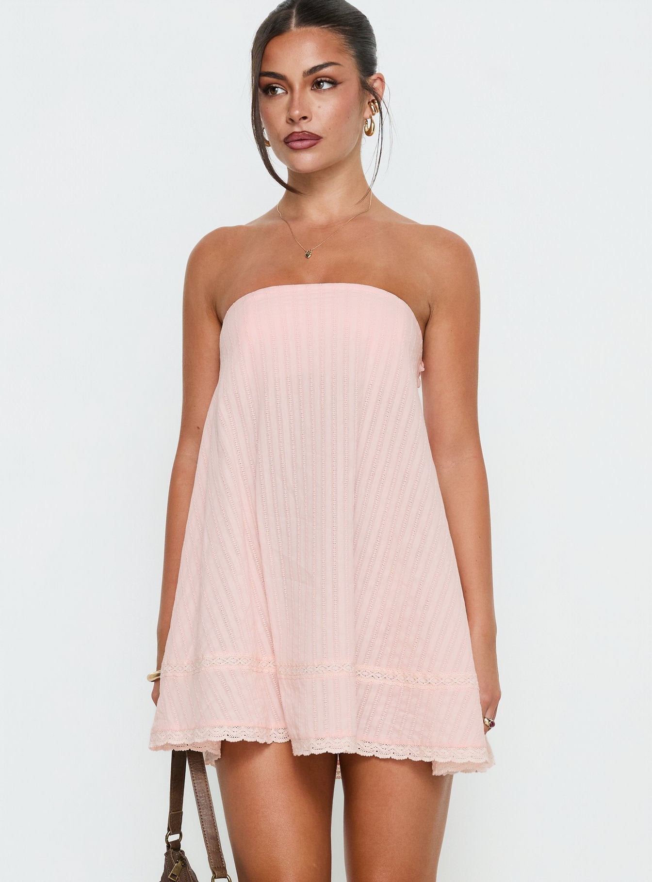 Alternative view of Gypsea Strapless Swing Mini Dress Light Pink