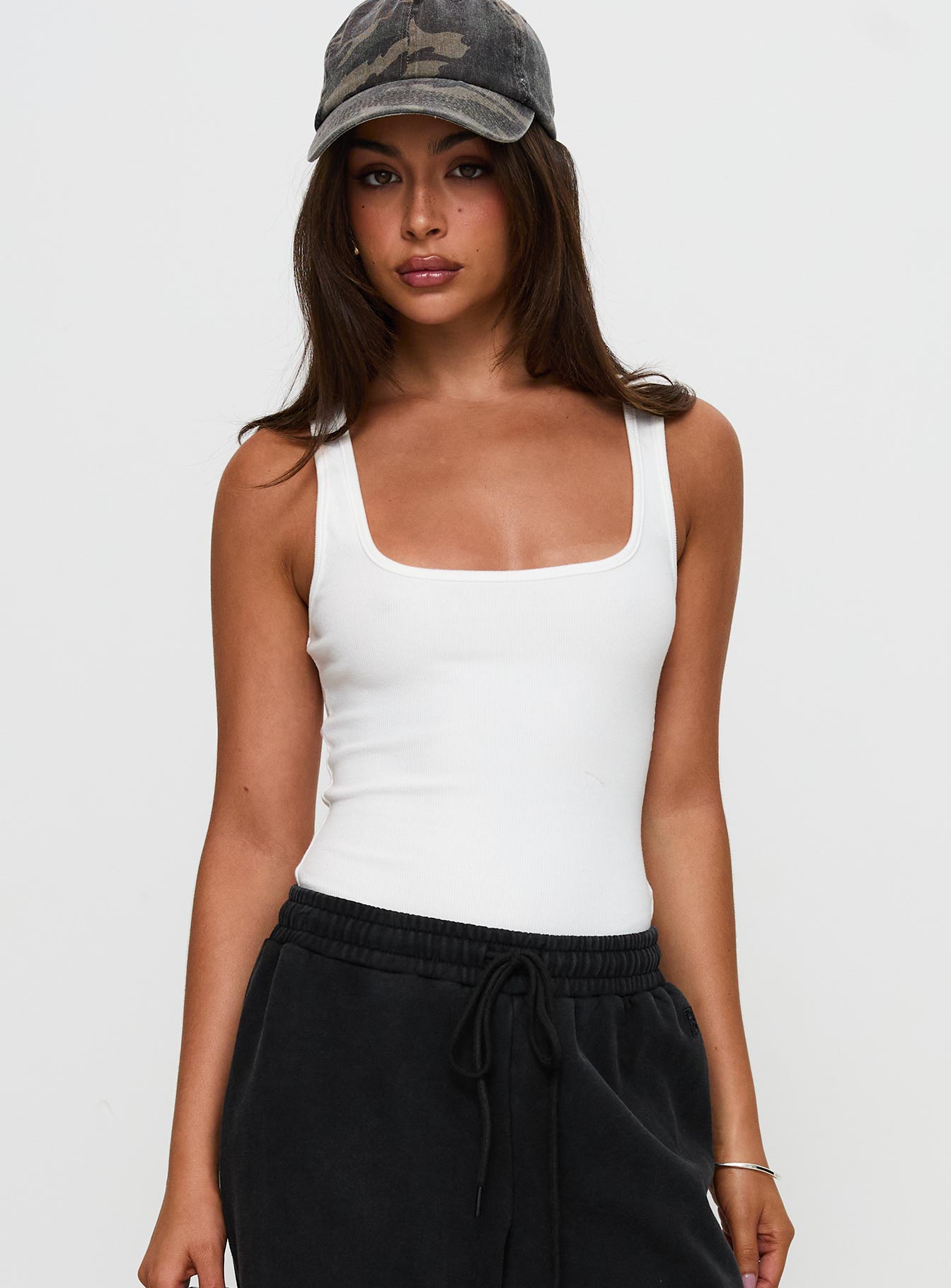 Alternative view of Baseline Rib Bodysuit White