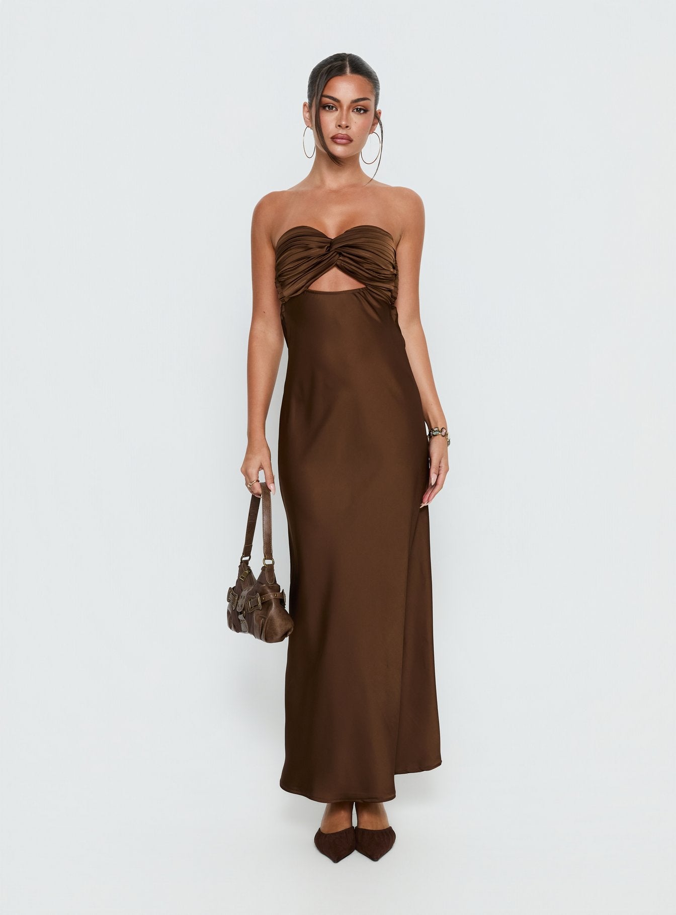 Alternative view of Faviola Strapless Maxi Dress Chocolate