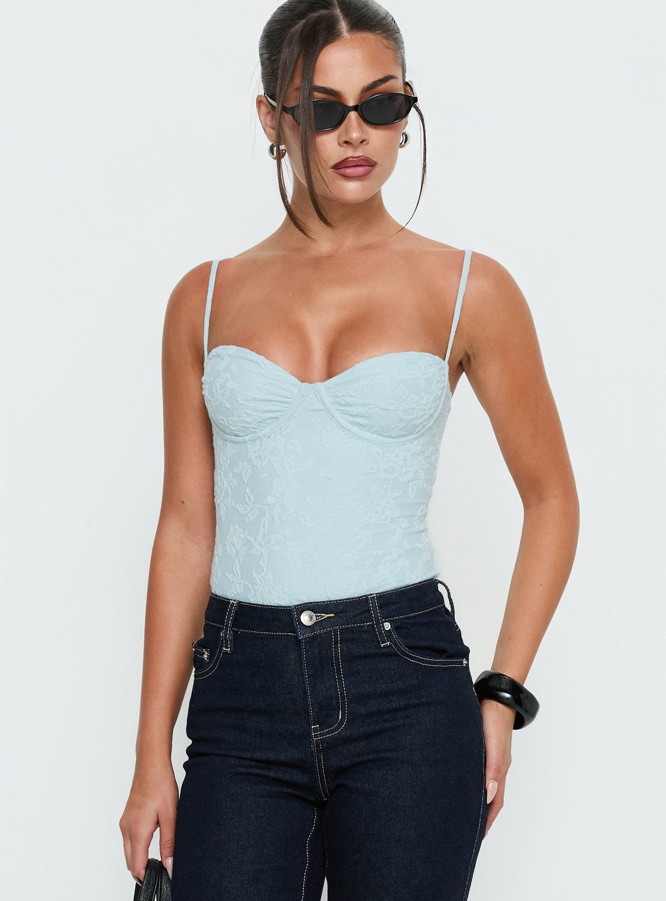 Alternative view of Alorah Textured Bodysuit Blue