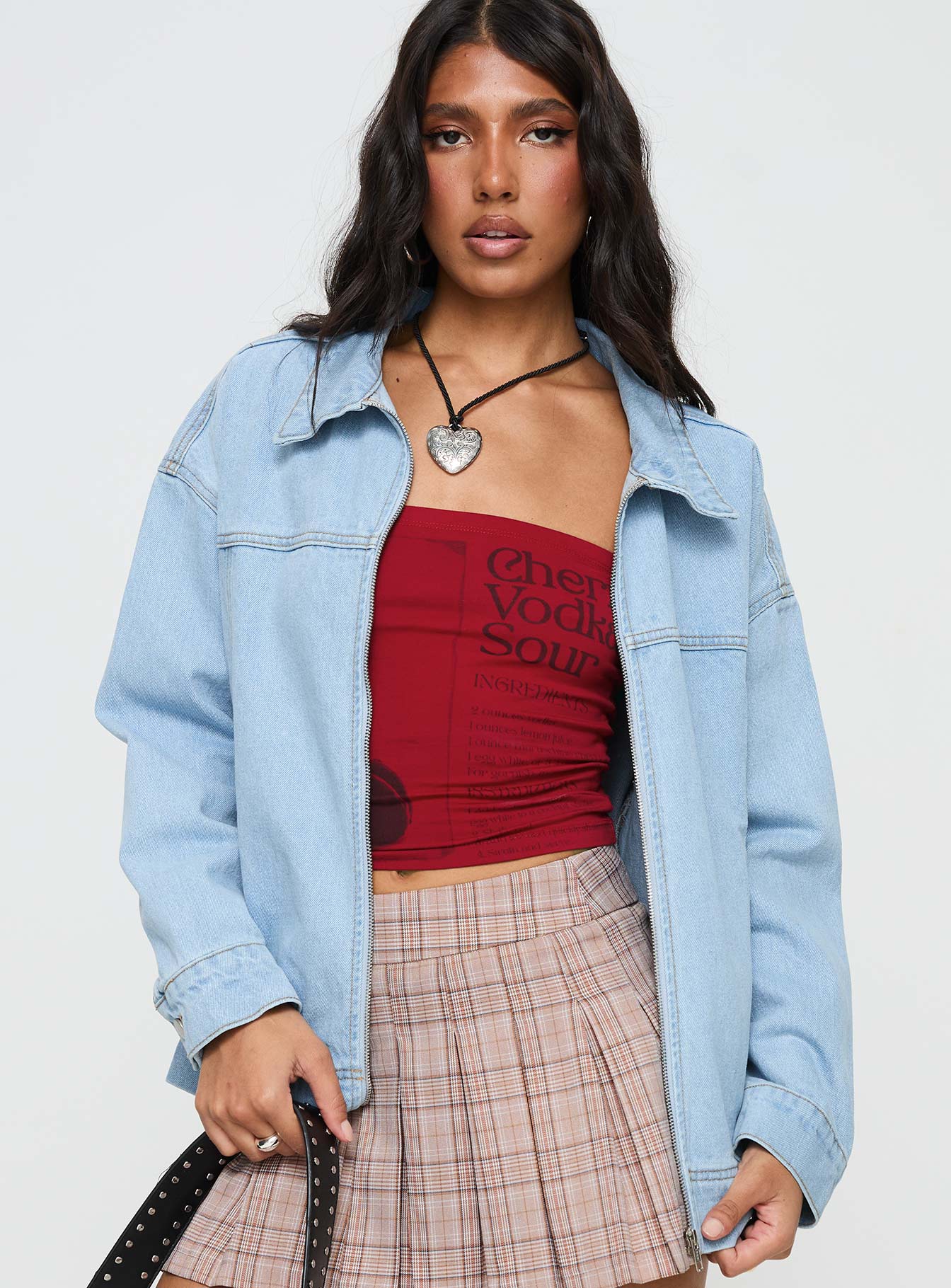 Alternative view of Goldsmith Denim Bomber Jacket Light Wash