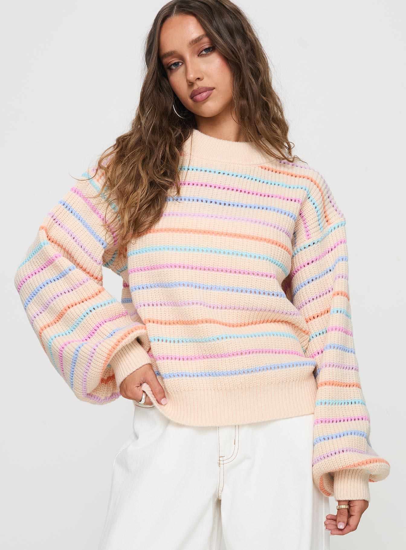 Alternative view of Harmony Balloon Sleeve Knit Sweater Multi