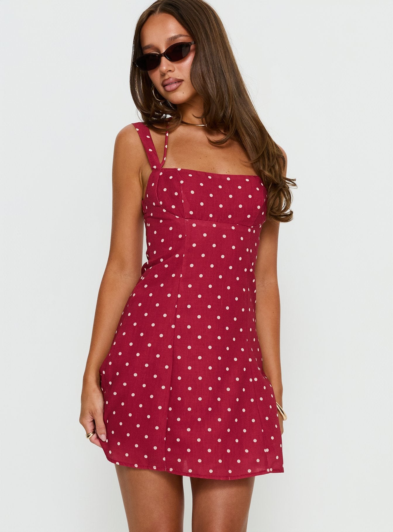 Alternative view of Kourtnae Halter Mini Dress Red Polka Dot