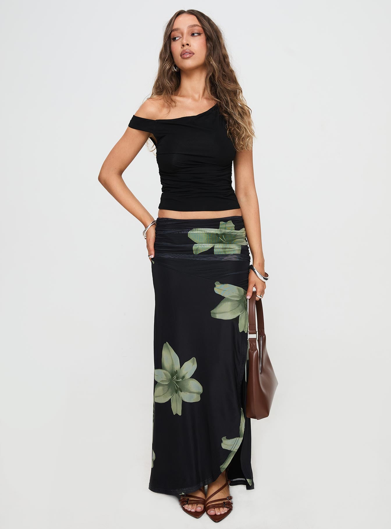 Cooperi Maxi Skirt Black Floral - Image 2
