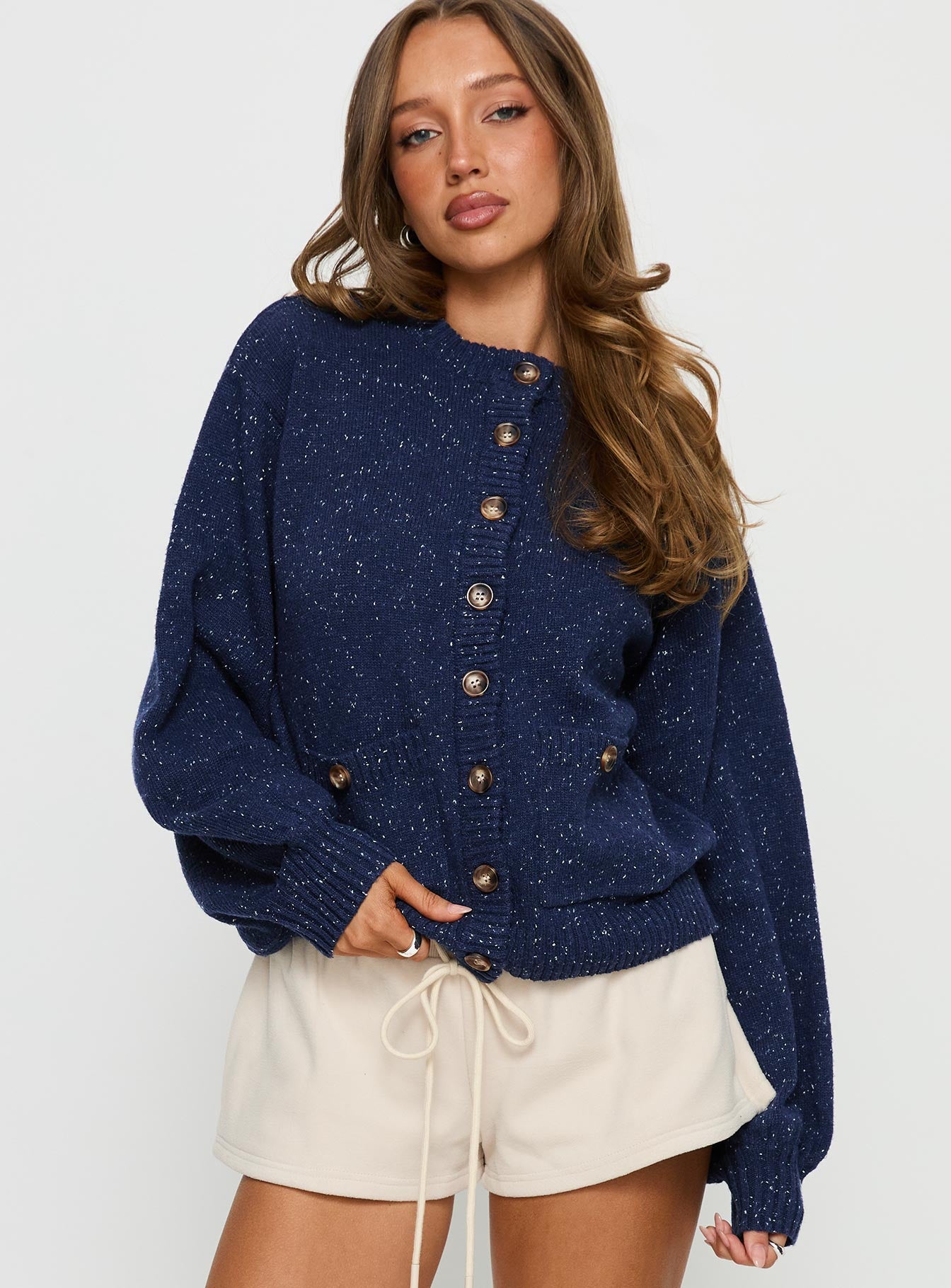 Alternative view of Dorah Boxy Cardigan Navy Blue