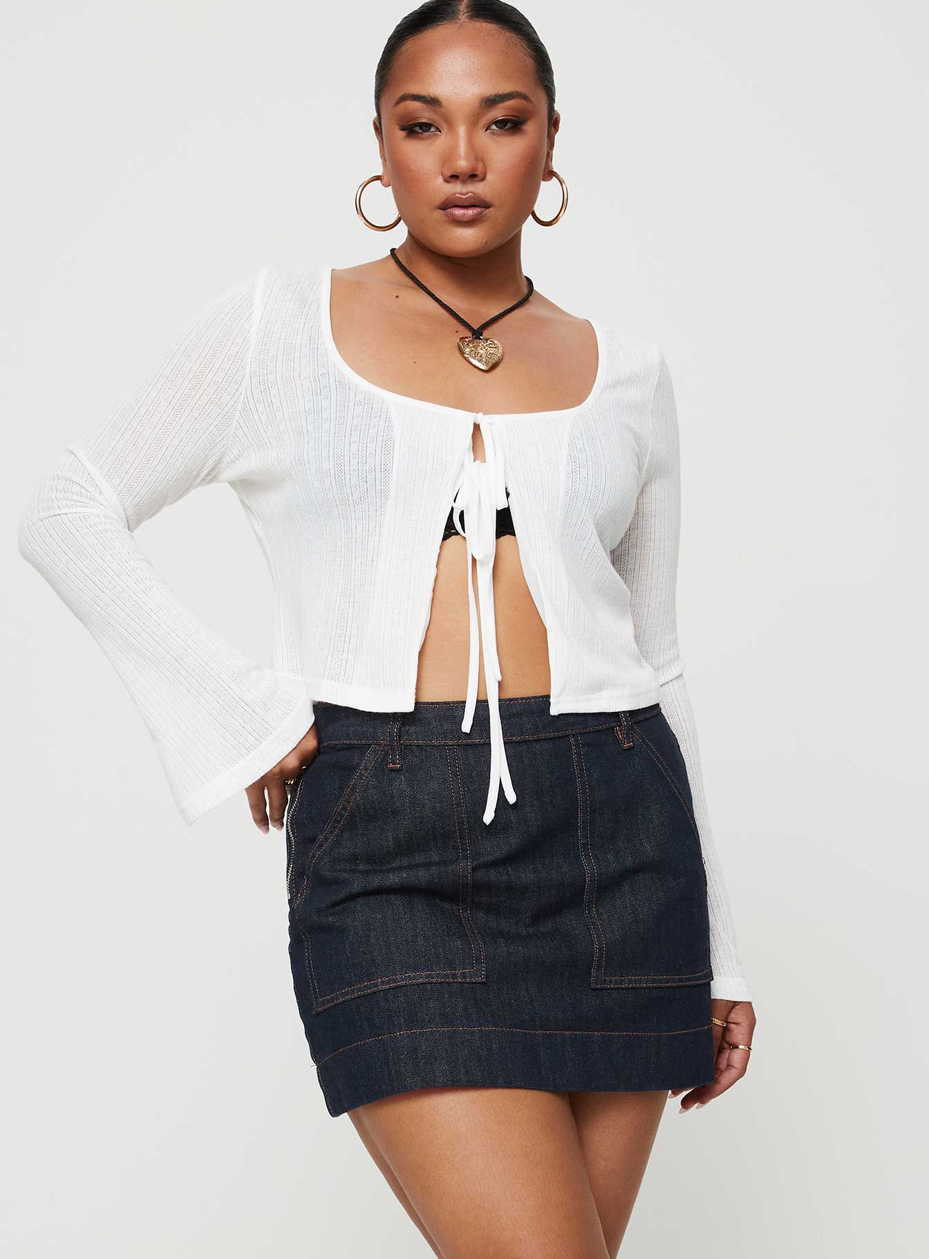 Hughes Mini Skirt Dark Wash Denim Petite - Image 5