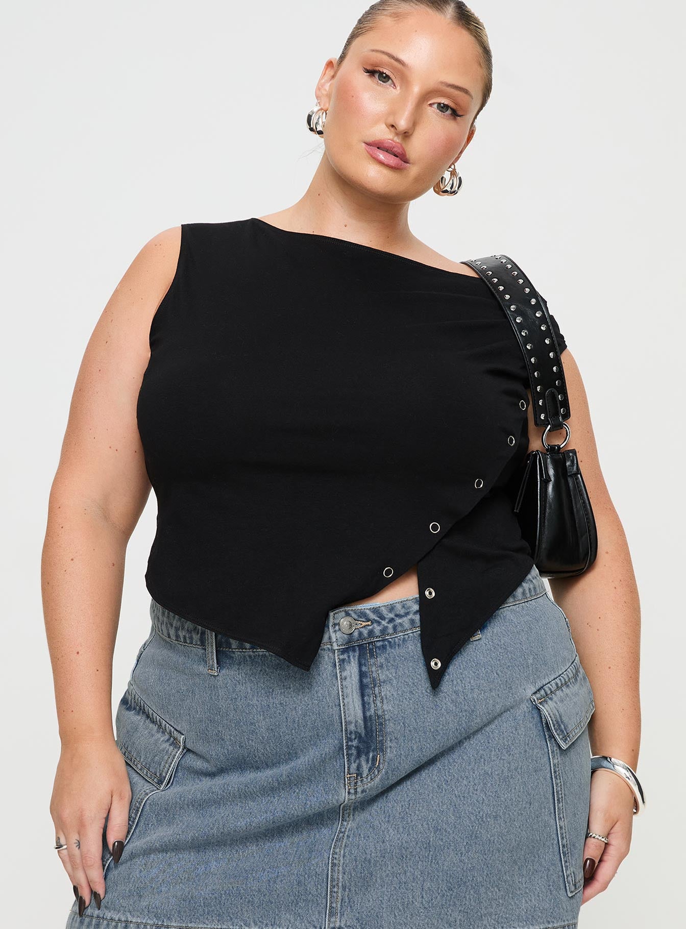 Alternative view of Karre Off The Shoulder Top Black Curve