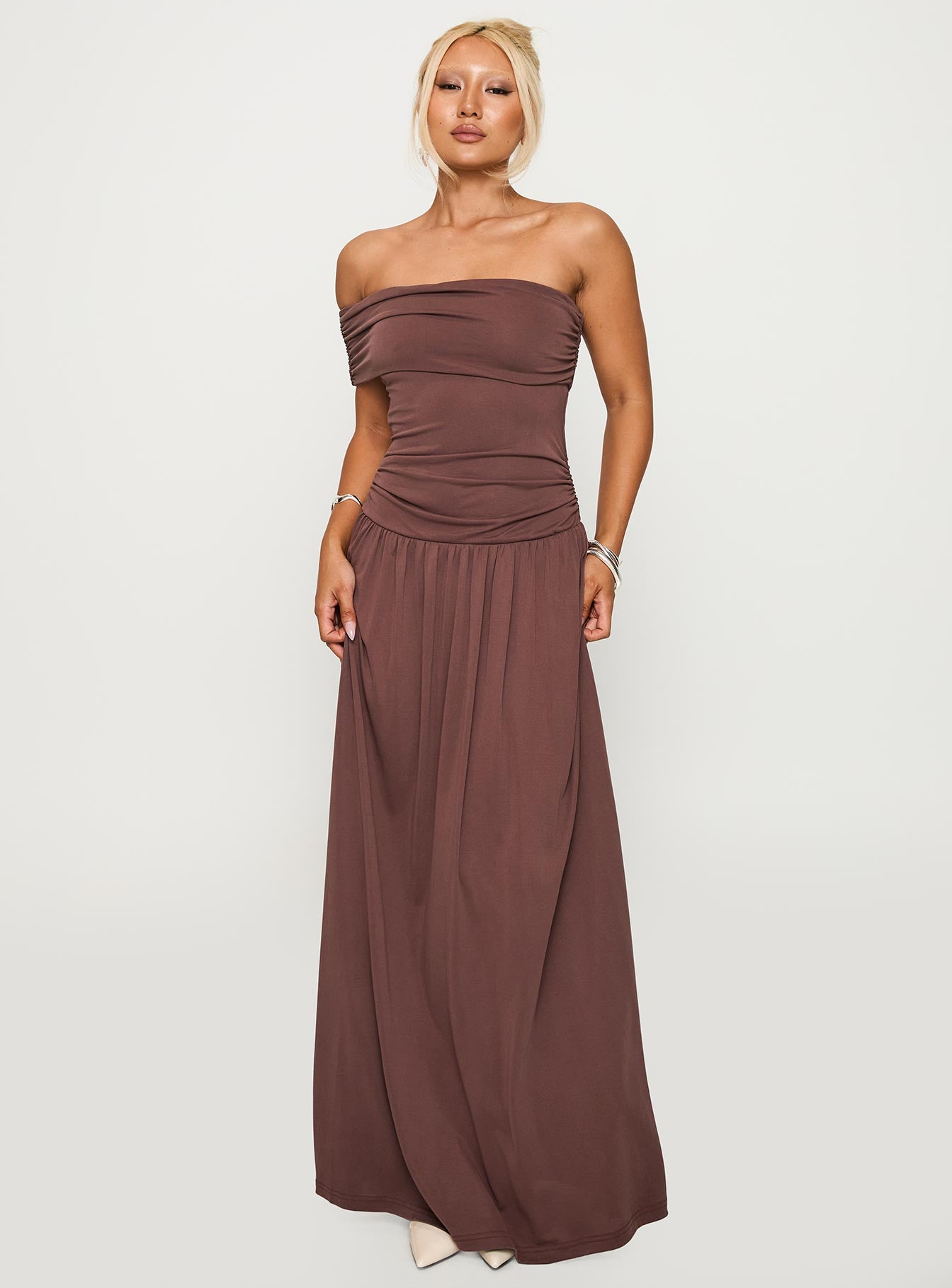 Alternative view of Decadence Strapless Maxi Dress Brown