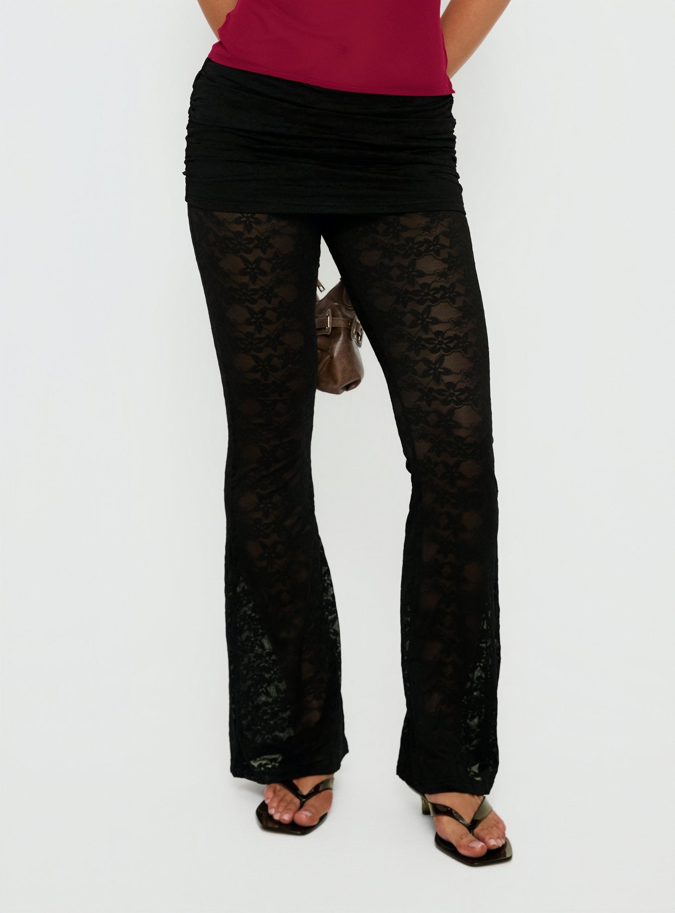 Alternative view of Gogo Lace Flare Pants Black
