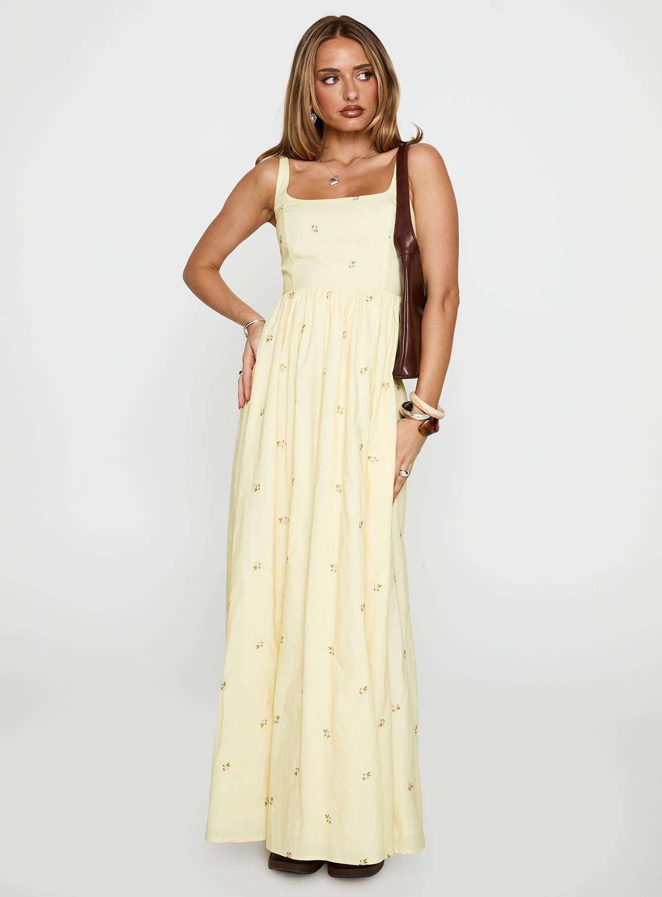 Alternative view of Cartmel Embroidered Maxi Dress Cream