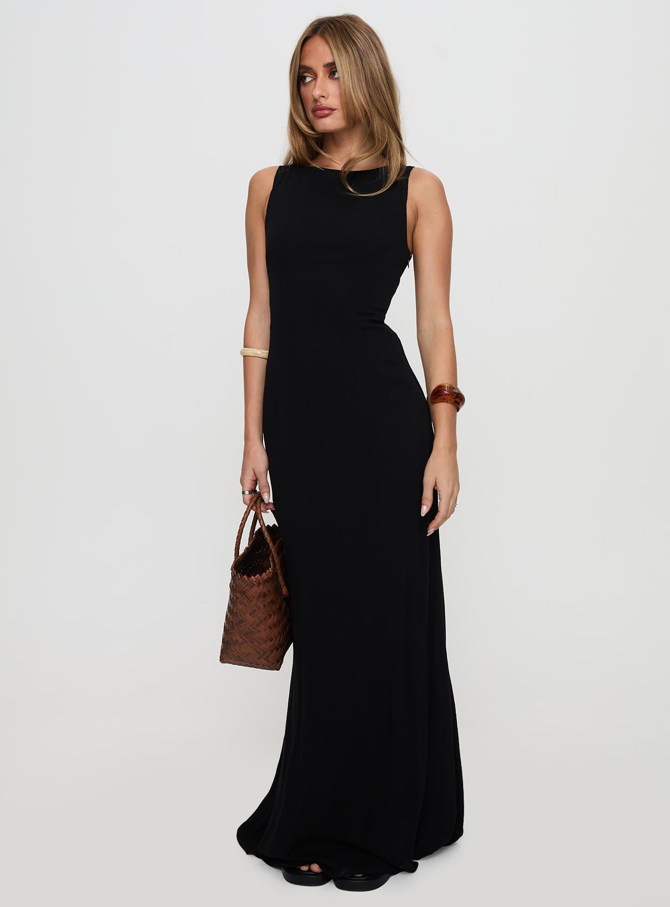 Alternative view of Ace Of Hearts Backless Maxi Dress Black