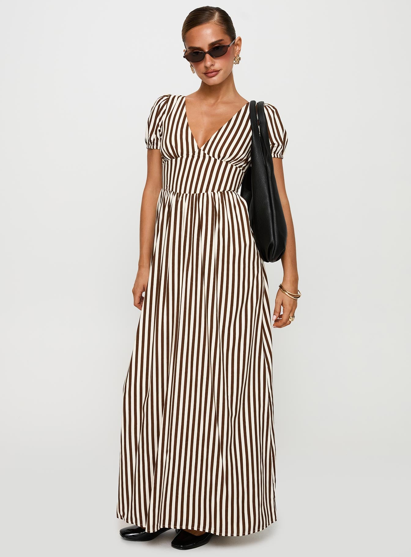 Alternative view of Collyns Maxi Dress Beige Pinstripe