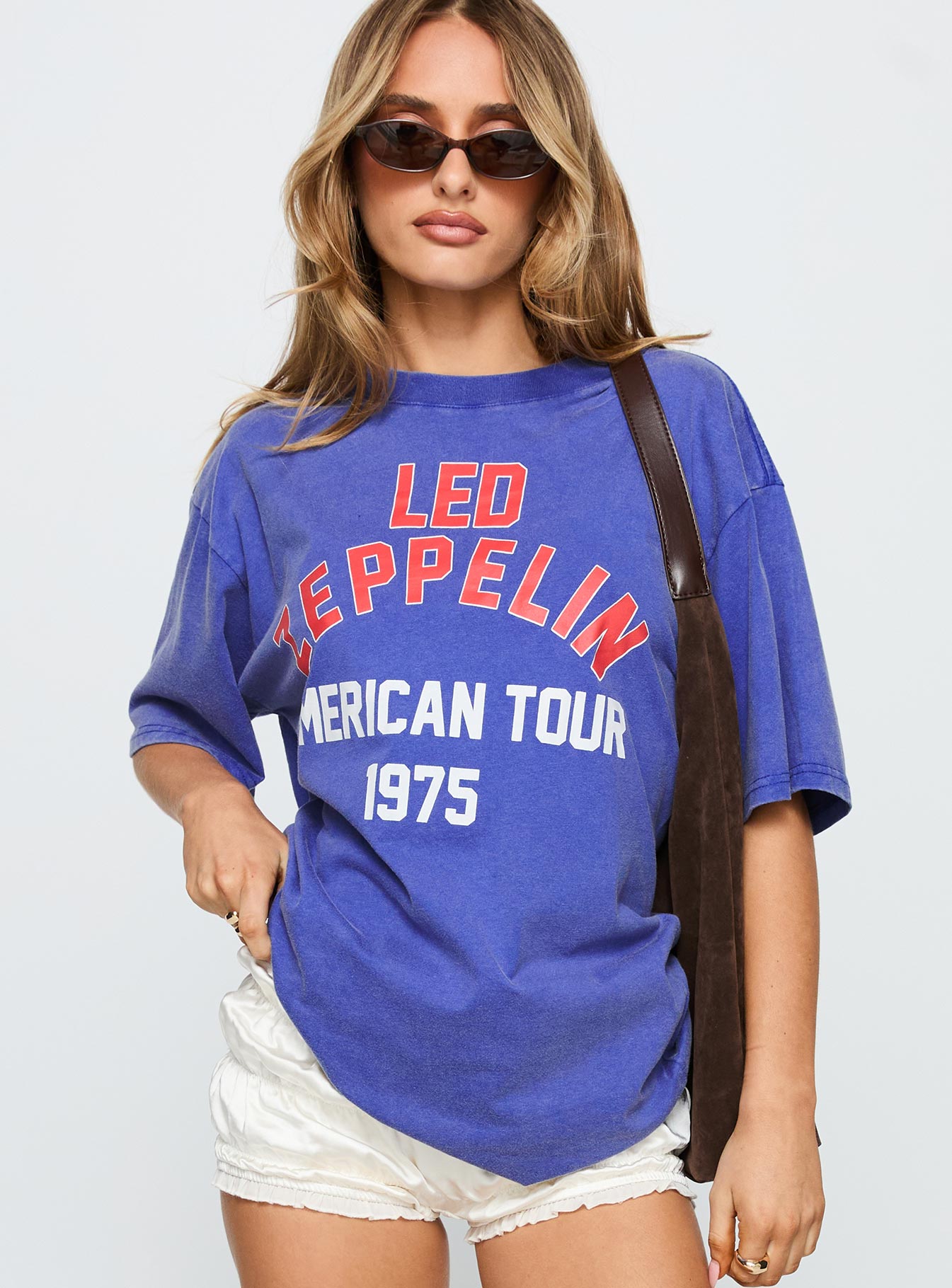Alternative view of Led Zeppelin Vintage Oversized Graphic Tee Blue
