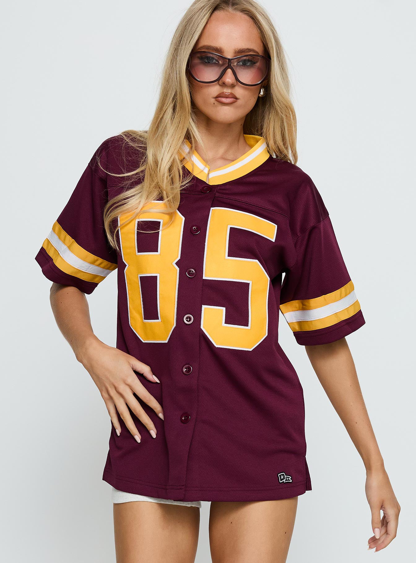 Alternative view of Asu Football Button Down Jersey Maroon