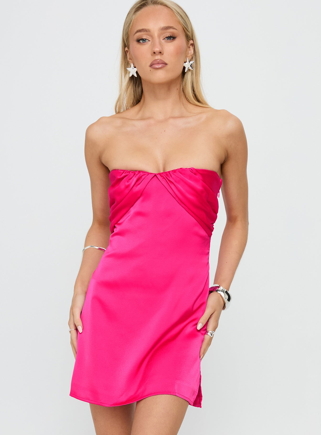 Alternative view of Irena Strapless Mini Dress Hot Pink