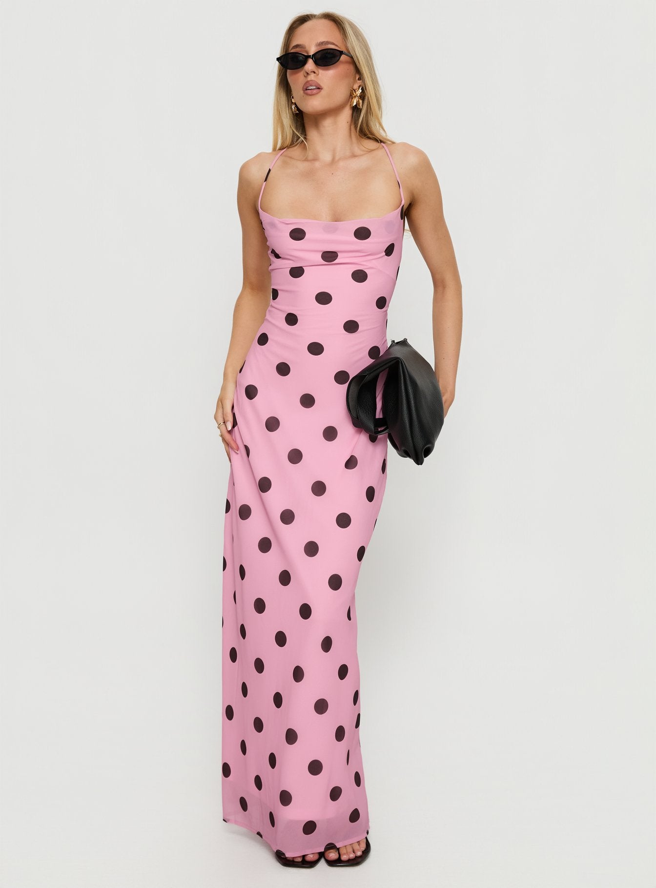 Alternative view of Celena Maxi Dress Pink / Brown Polka Dot