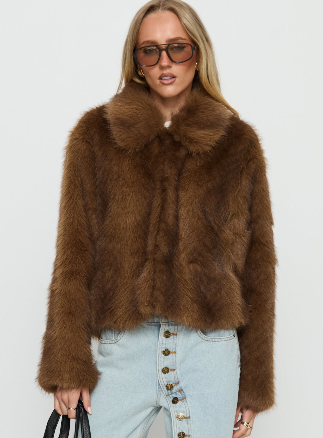 Alternative view of Dawnn Faux Fur Jacket Brown