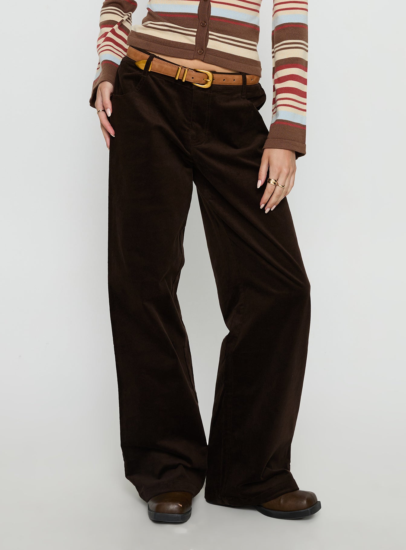 Alternative view of Kenza Wide Leg Corduroy Pant Brown