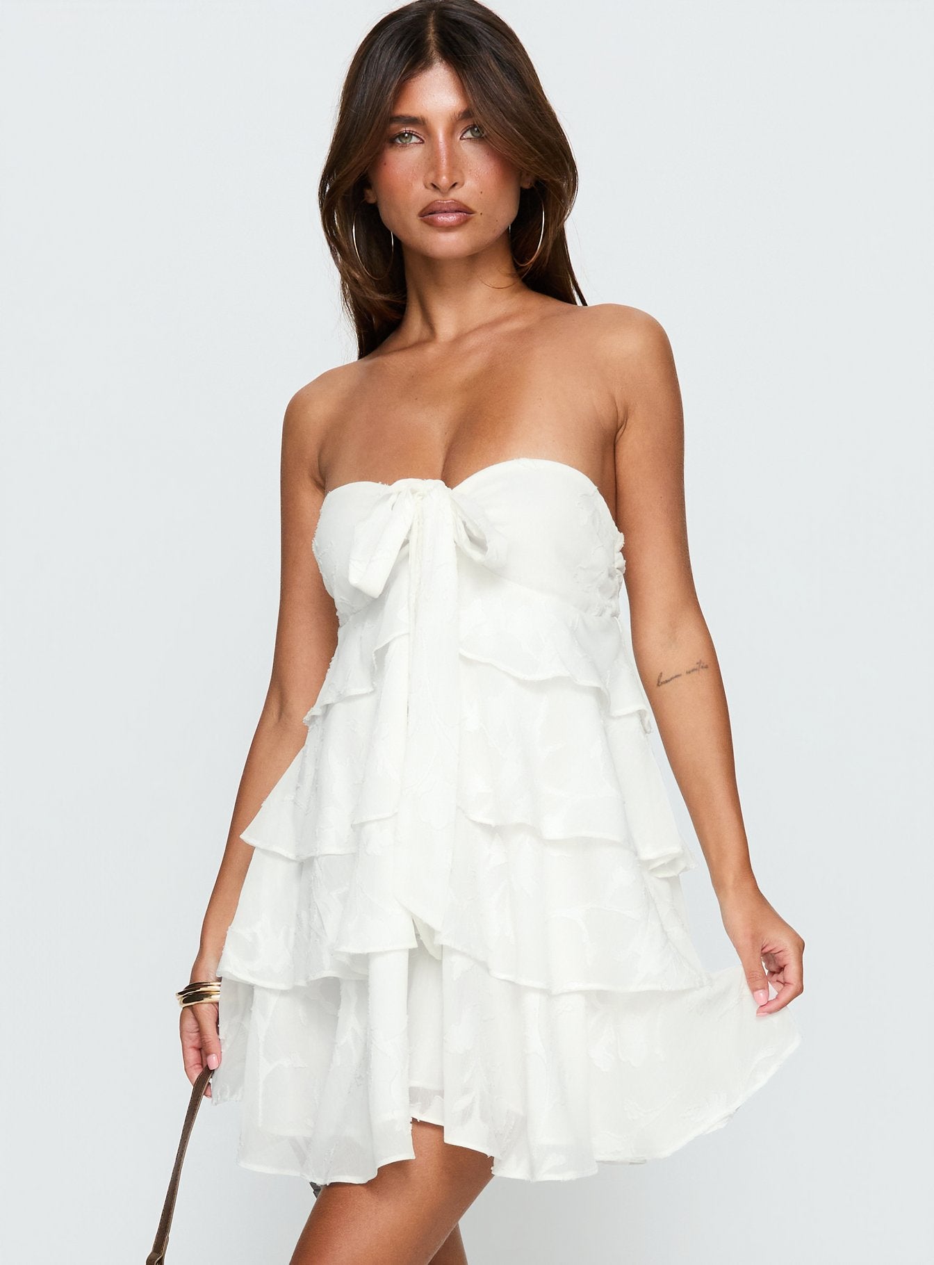 Alternative view of Kalari Strapless Layered Mini Dress White