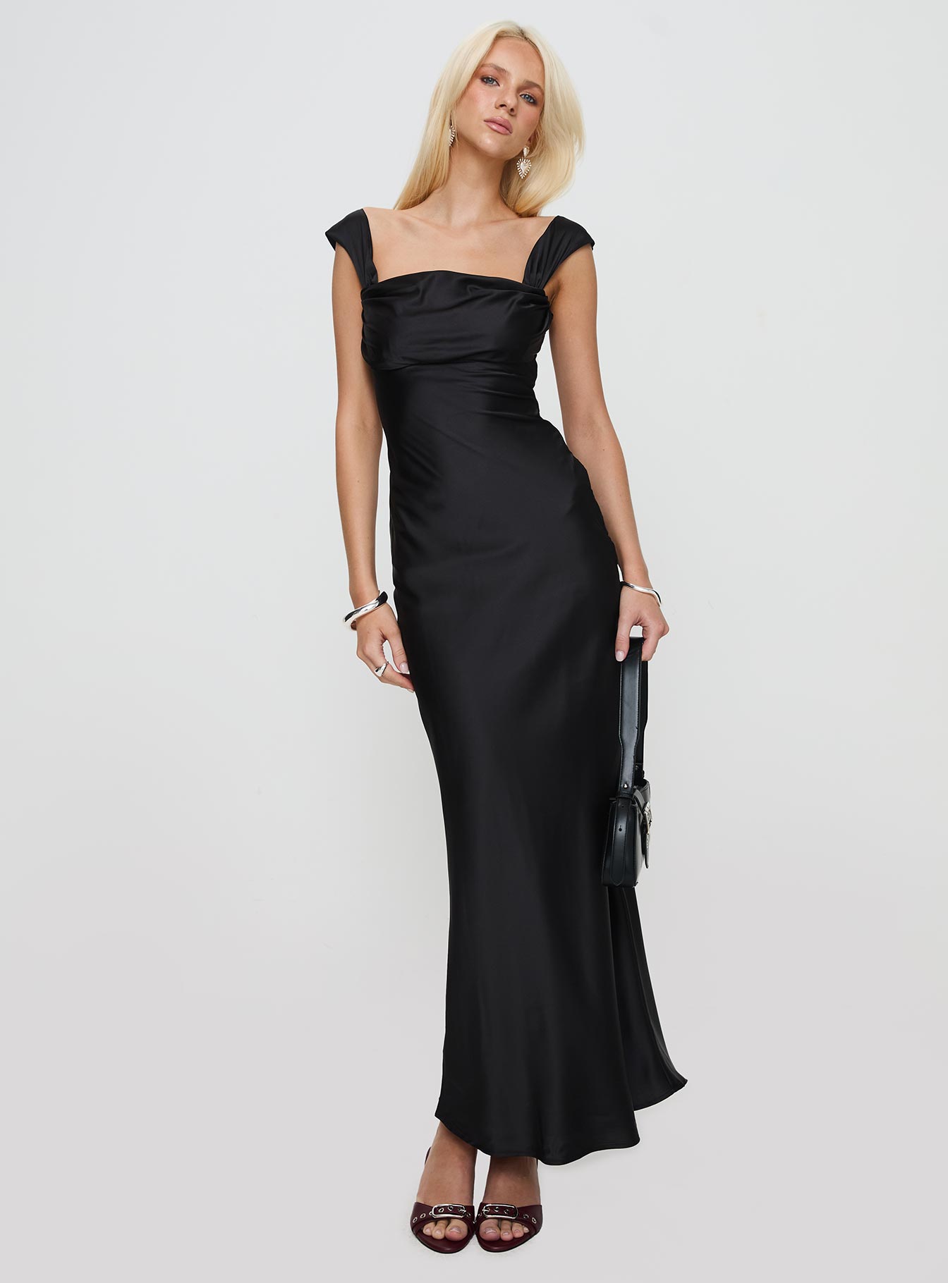 Alternative view of Azura Off The Shoulder Maxi Dress Black