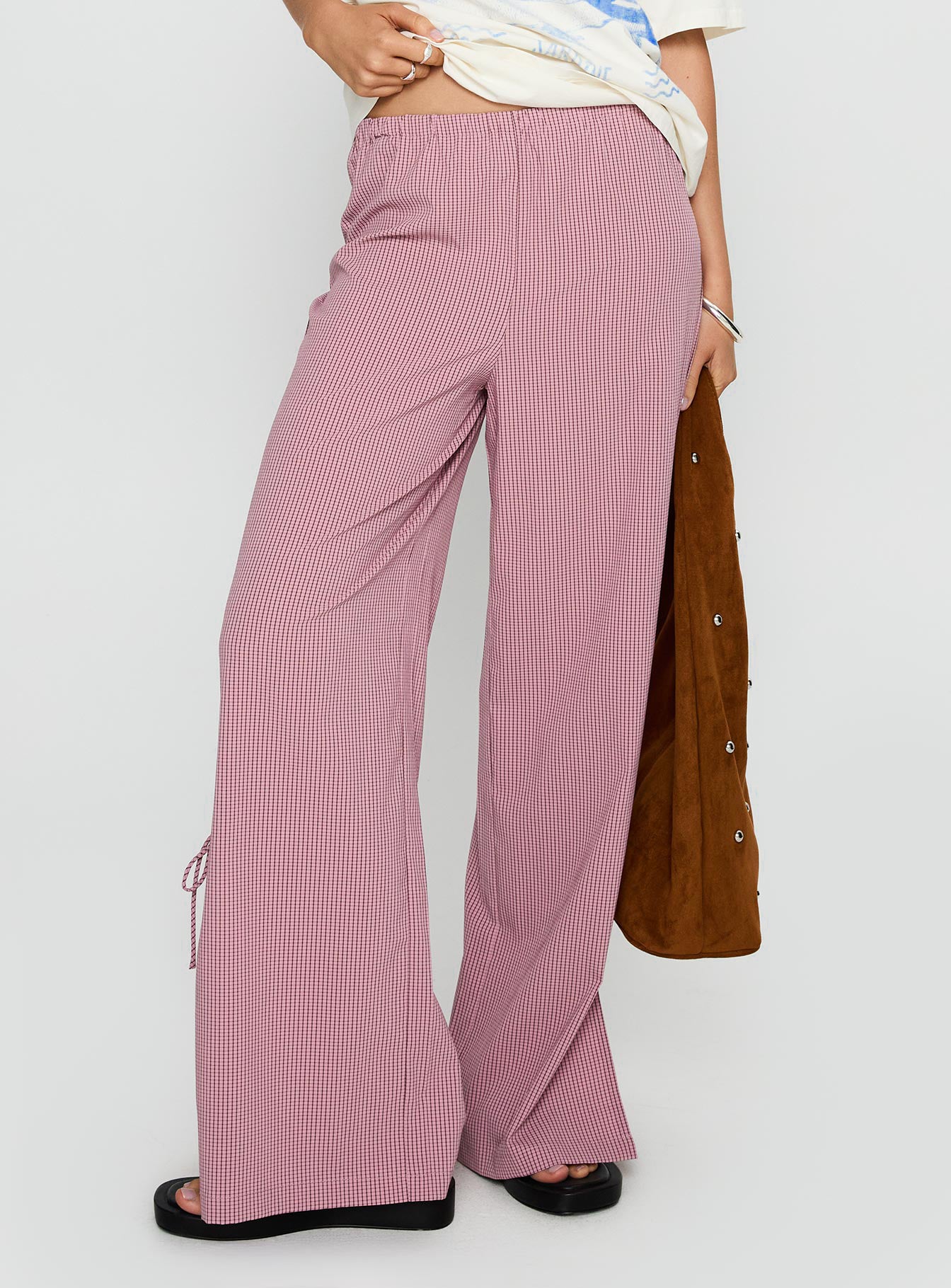 Alternative view of Jinxie Tie Side Pants Pink Gingham