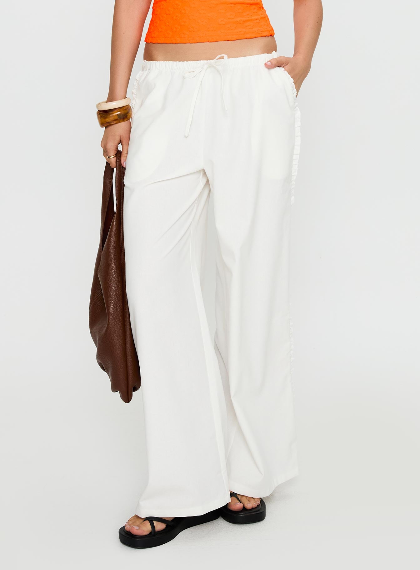 Alternative view of Destinee Frill Pant White