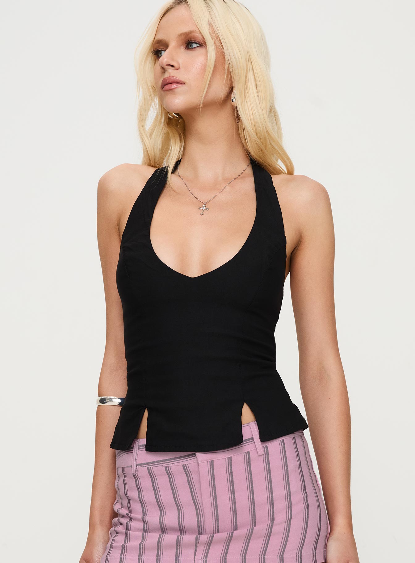 Alternative view of Childers Halter Top Black