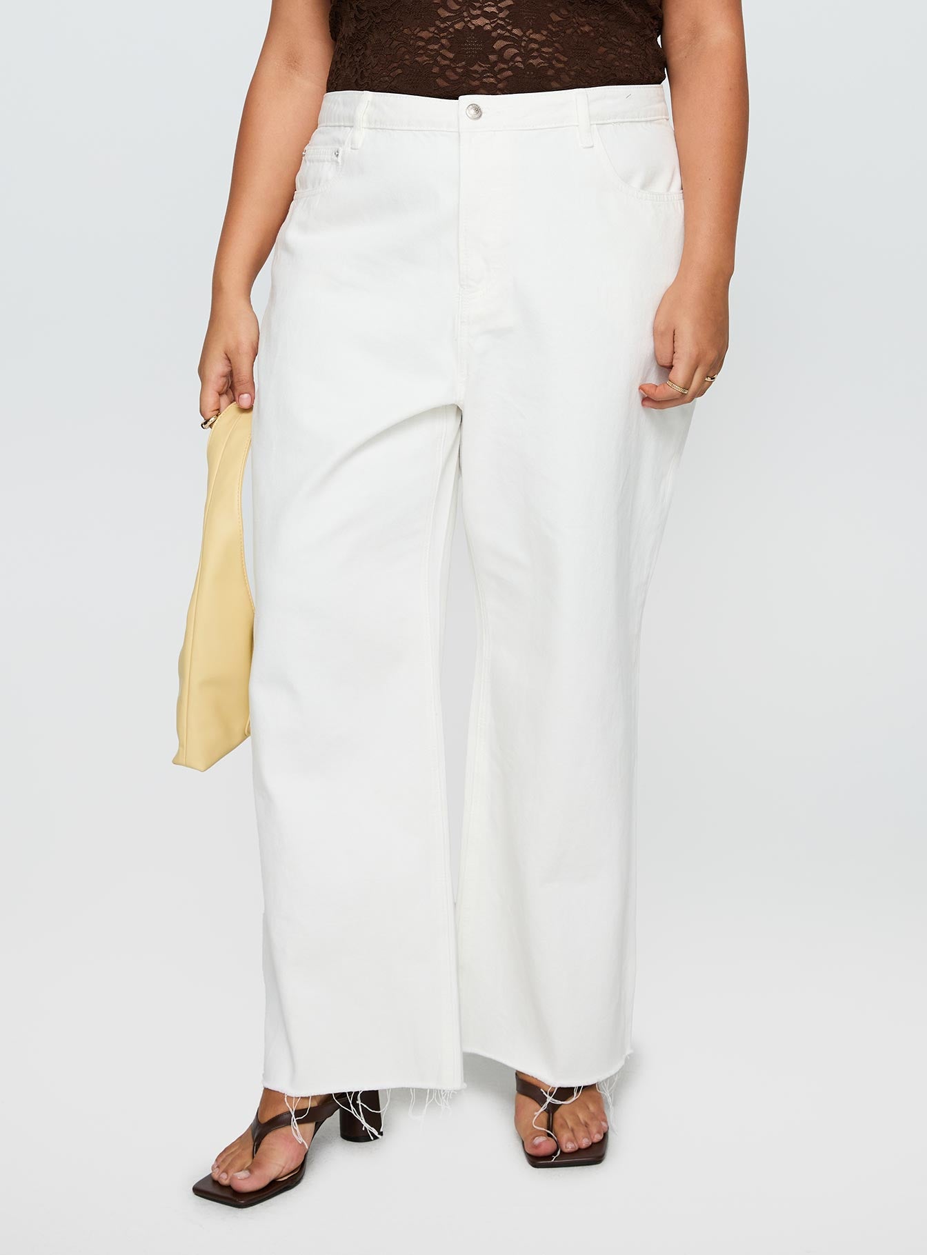 Alternative view of Fawcett High Rise Straight Leg Jeans White Curve