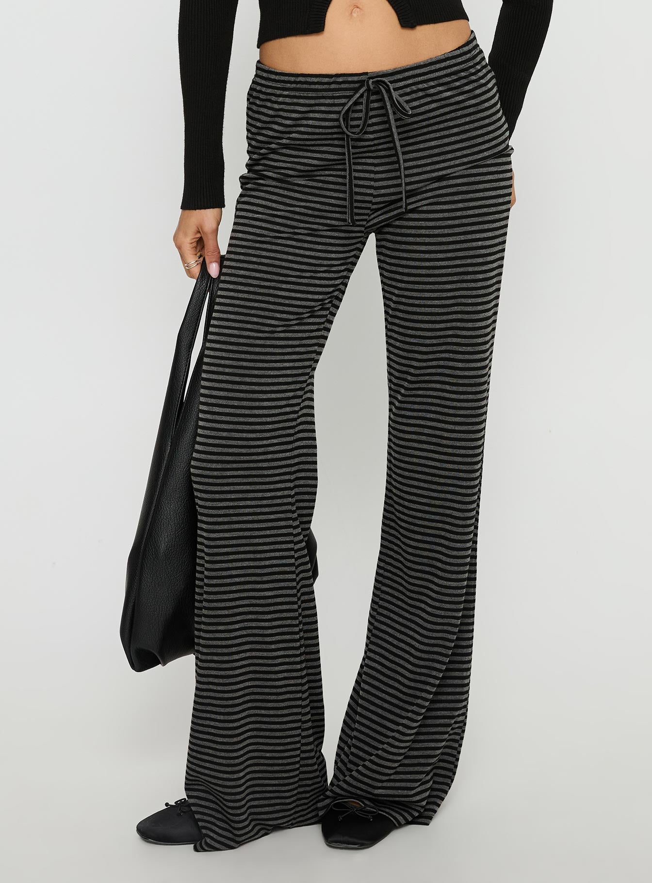 Alternative view of Alfreda Jersey Pants Grey / Black Stripe
