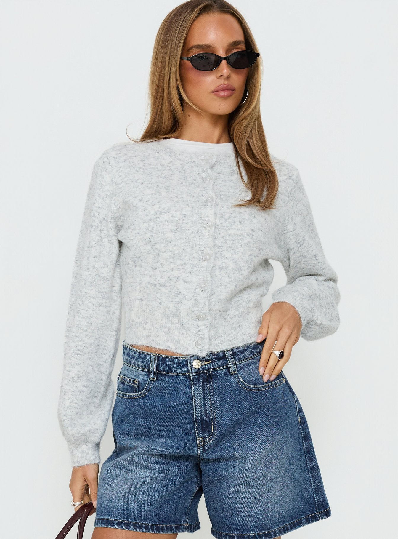 Alternative view of Dawsen Button Down Cardigan Grey