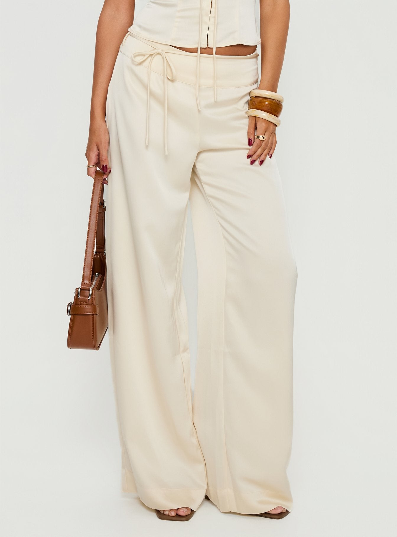 Alternative view of Aubrette Satin Tie Pants Cream