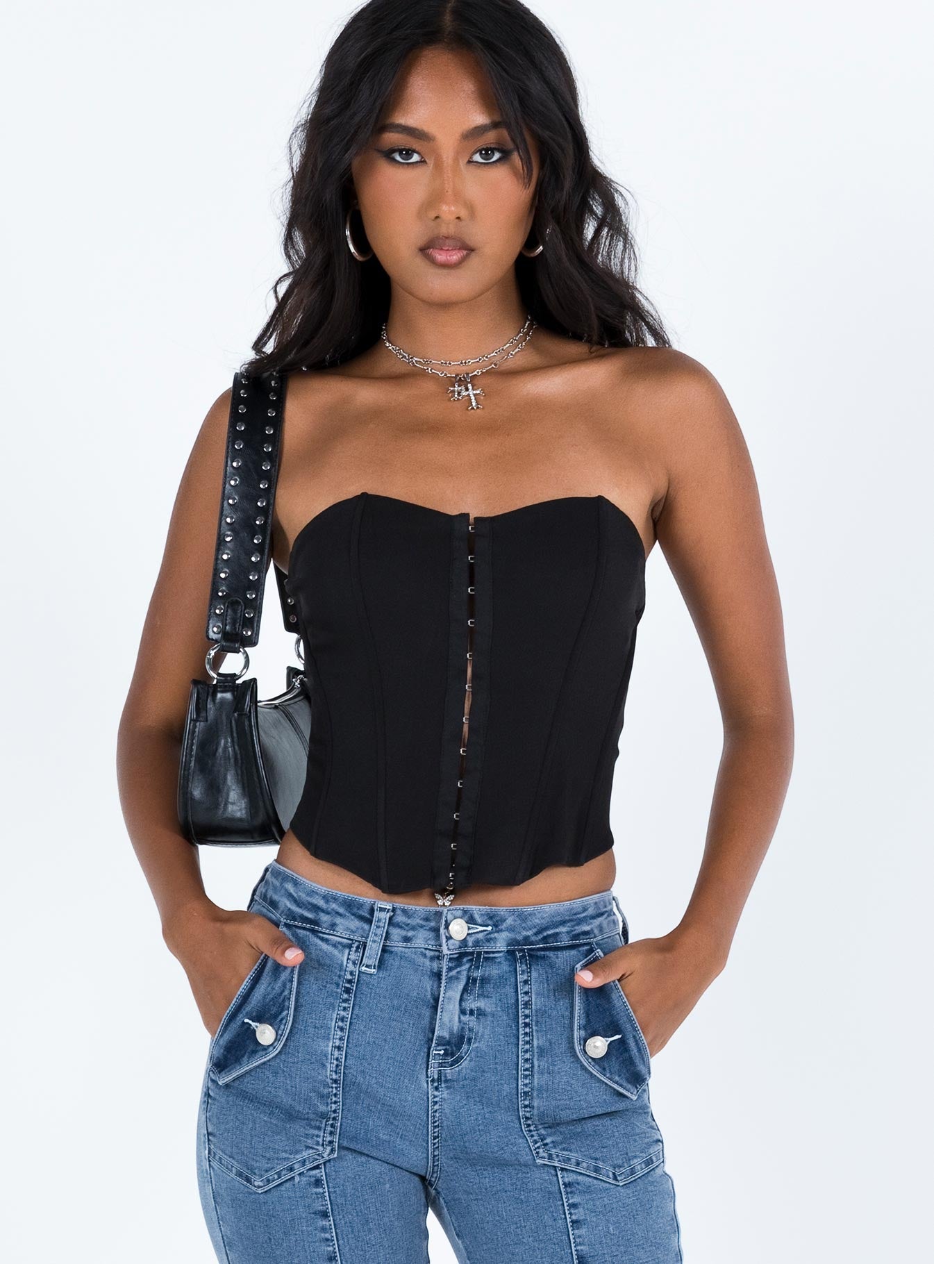 Alternative view of Archer Corset Top Black